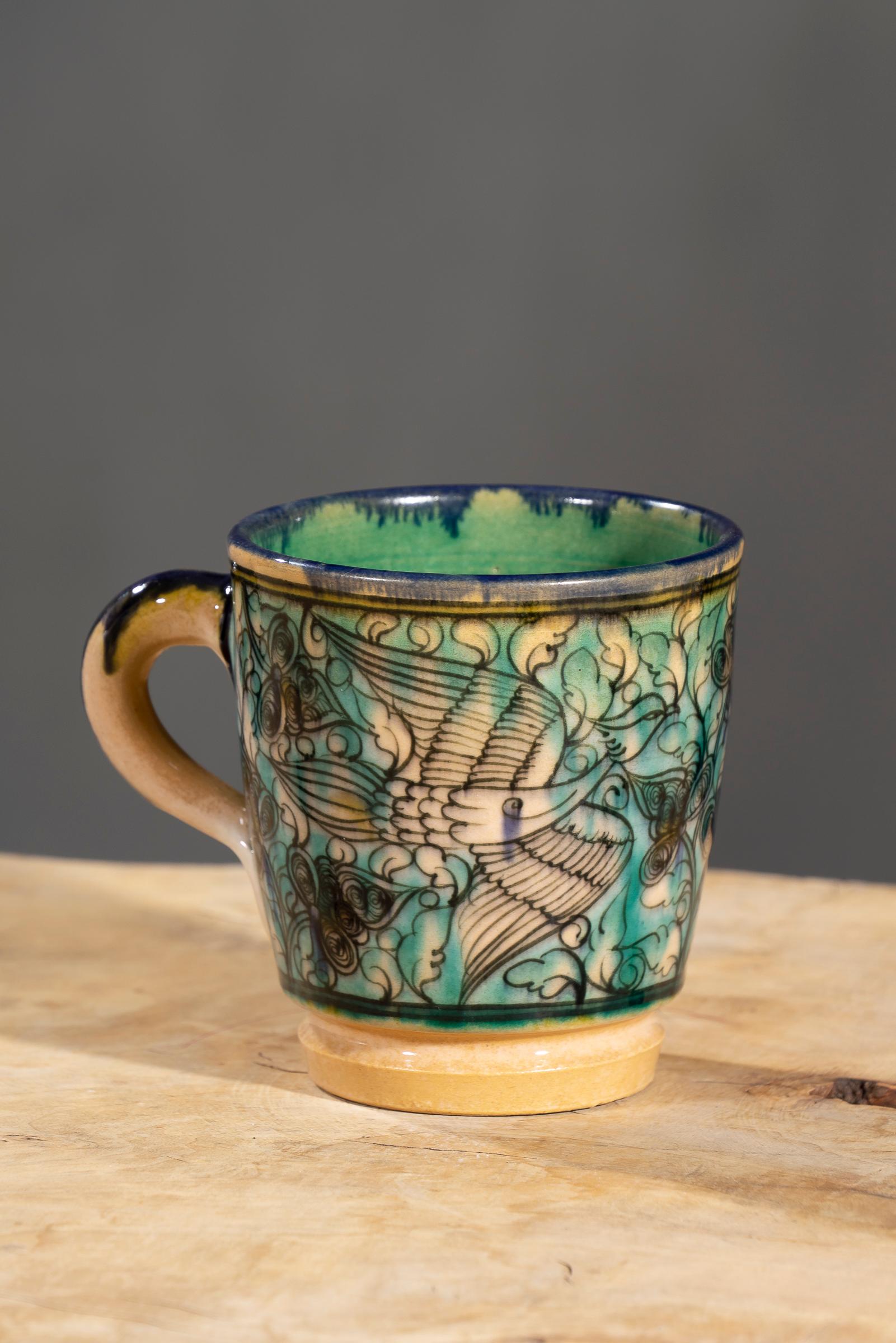 Nishapur Ceramics Hand painted Handled Large Mug
