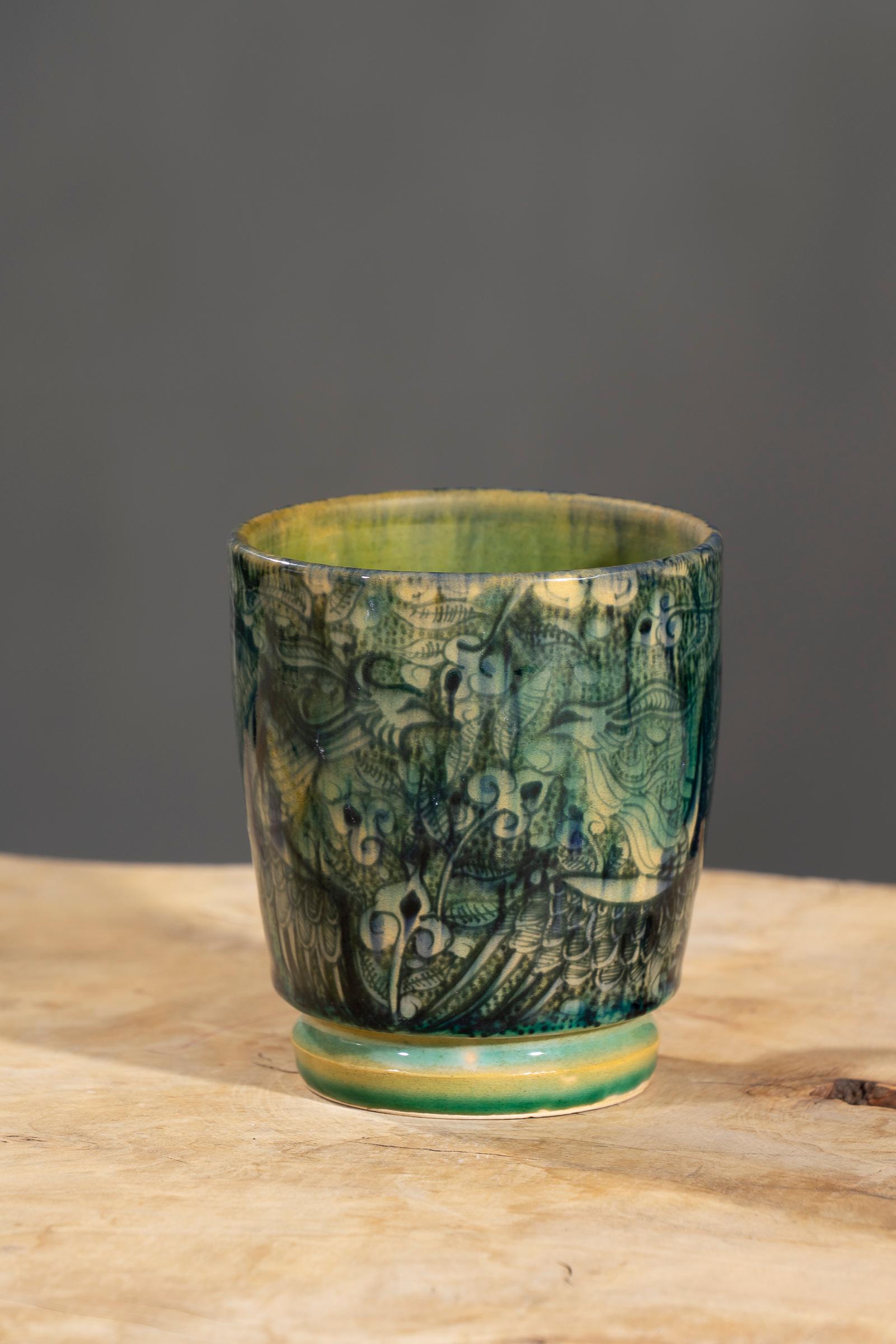Nishapur Ceramics Hand painted Handled Large Mug