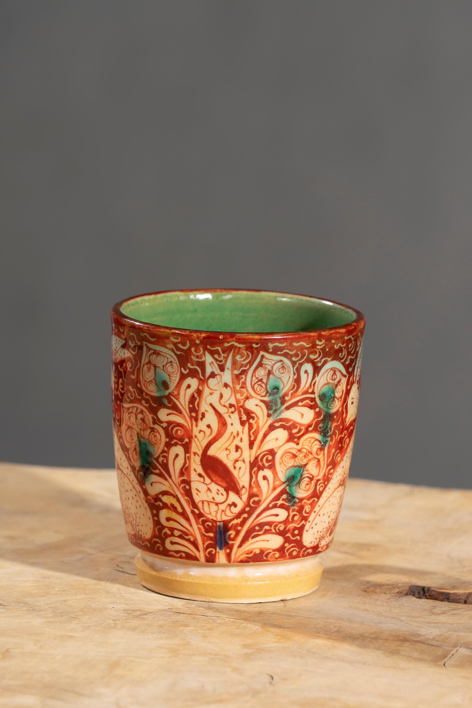 Nishapur Ceramics Hand Painted Handled Large Mug