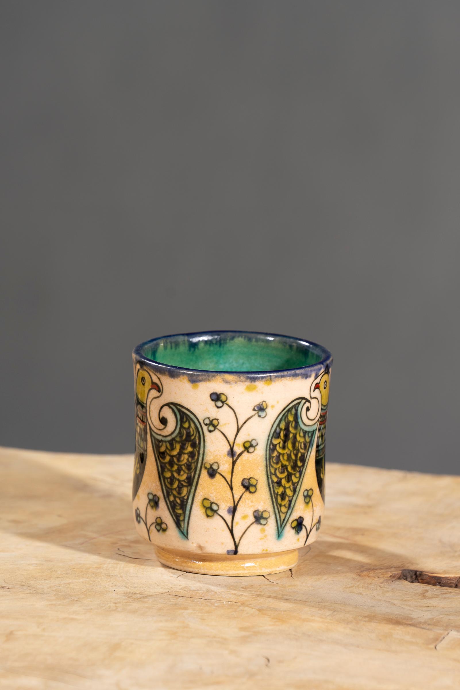 Nishapur Ceramics Hand Painted Handled Mug