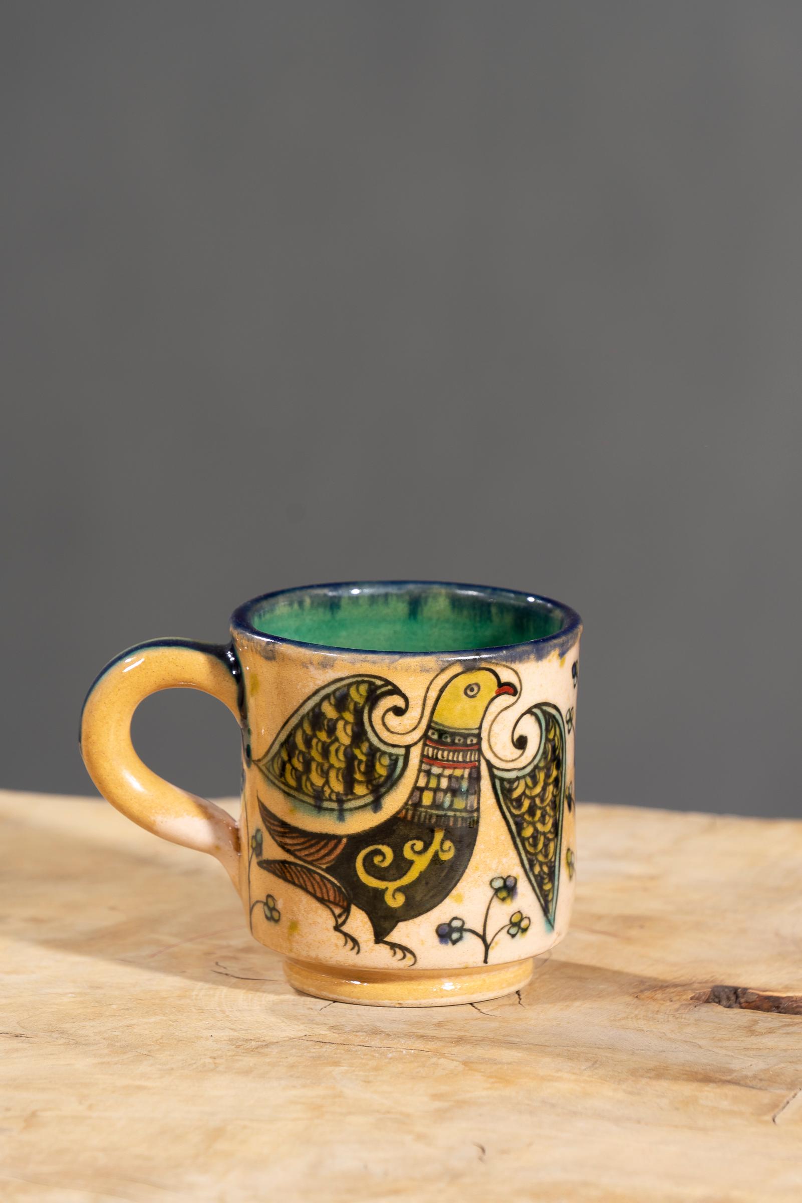 Nishapur Ceramics Hand Painted Handled Mug