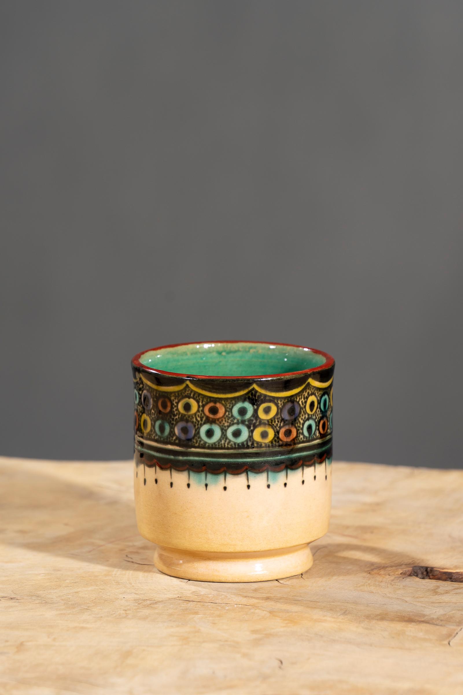 Nishapur Ceramics Hand Painted Handled Mug