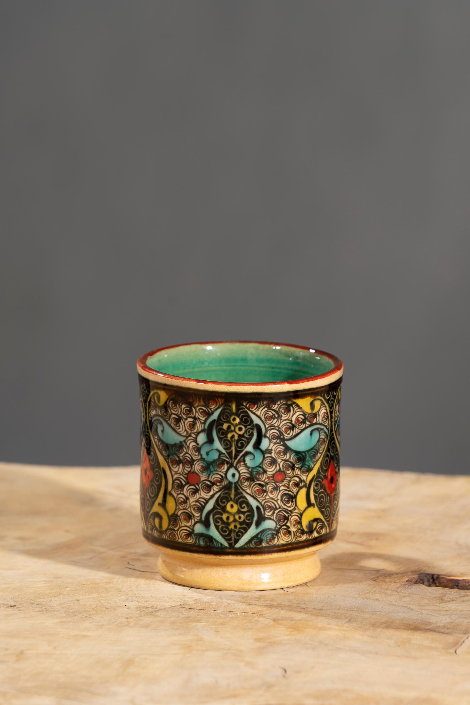 Nishapur Ceramics Hand Painted Handled Mug