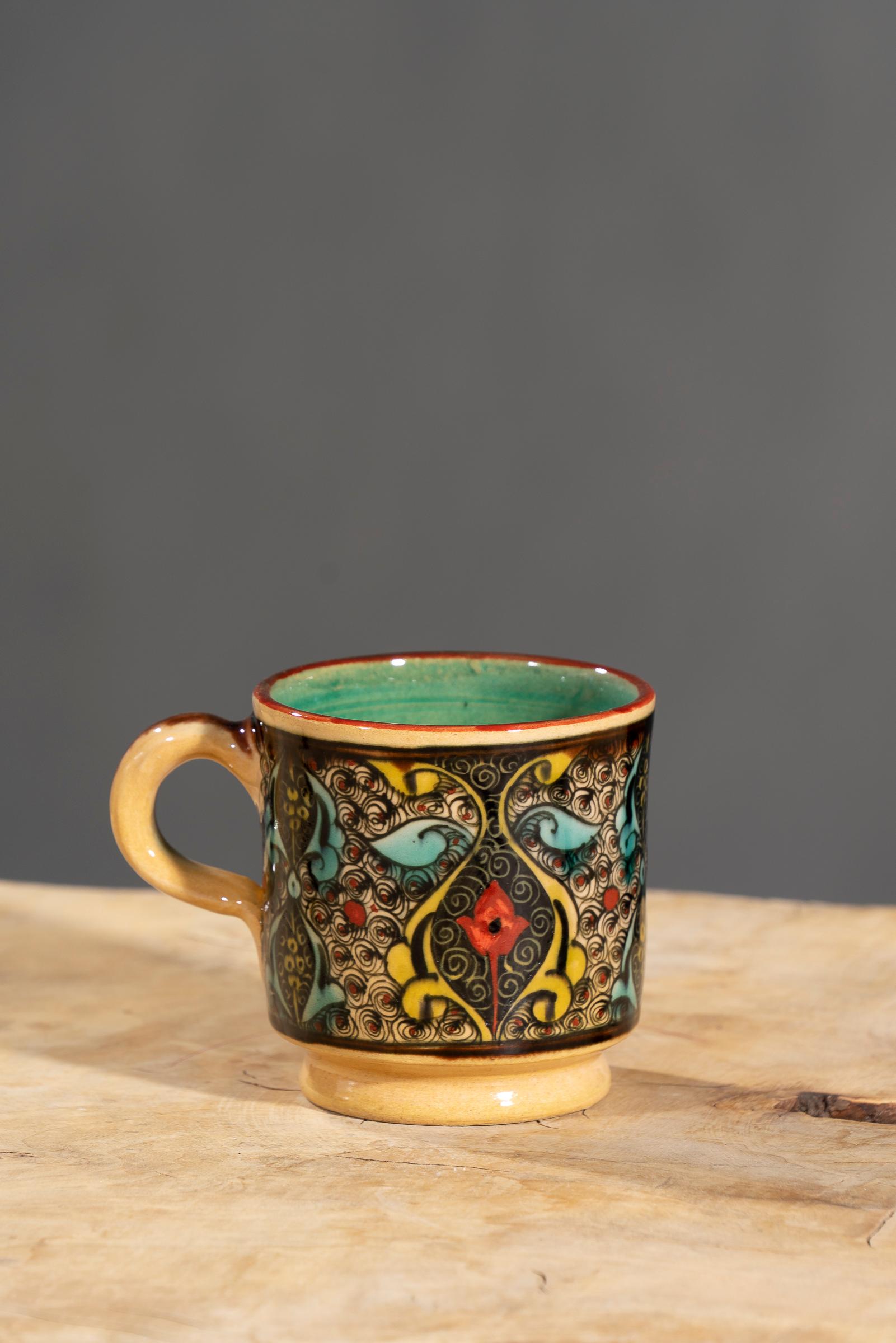 Nishapur Ceramics Hand Painted Handled Mug
