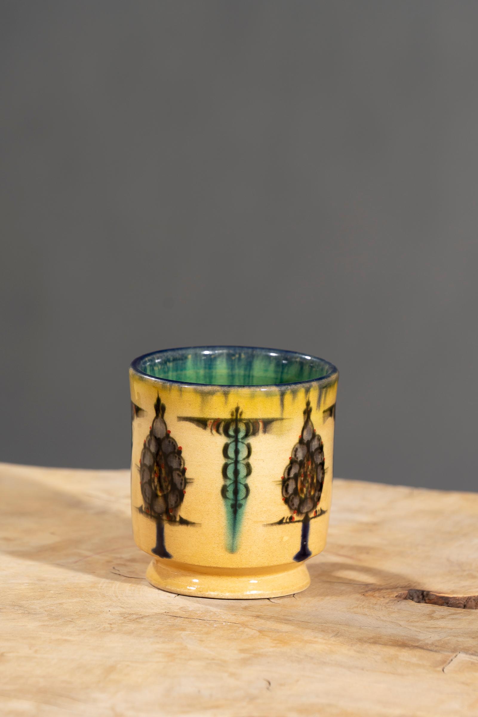 Nishapur Ceramics Hand Painted Handled Mug