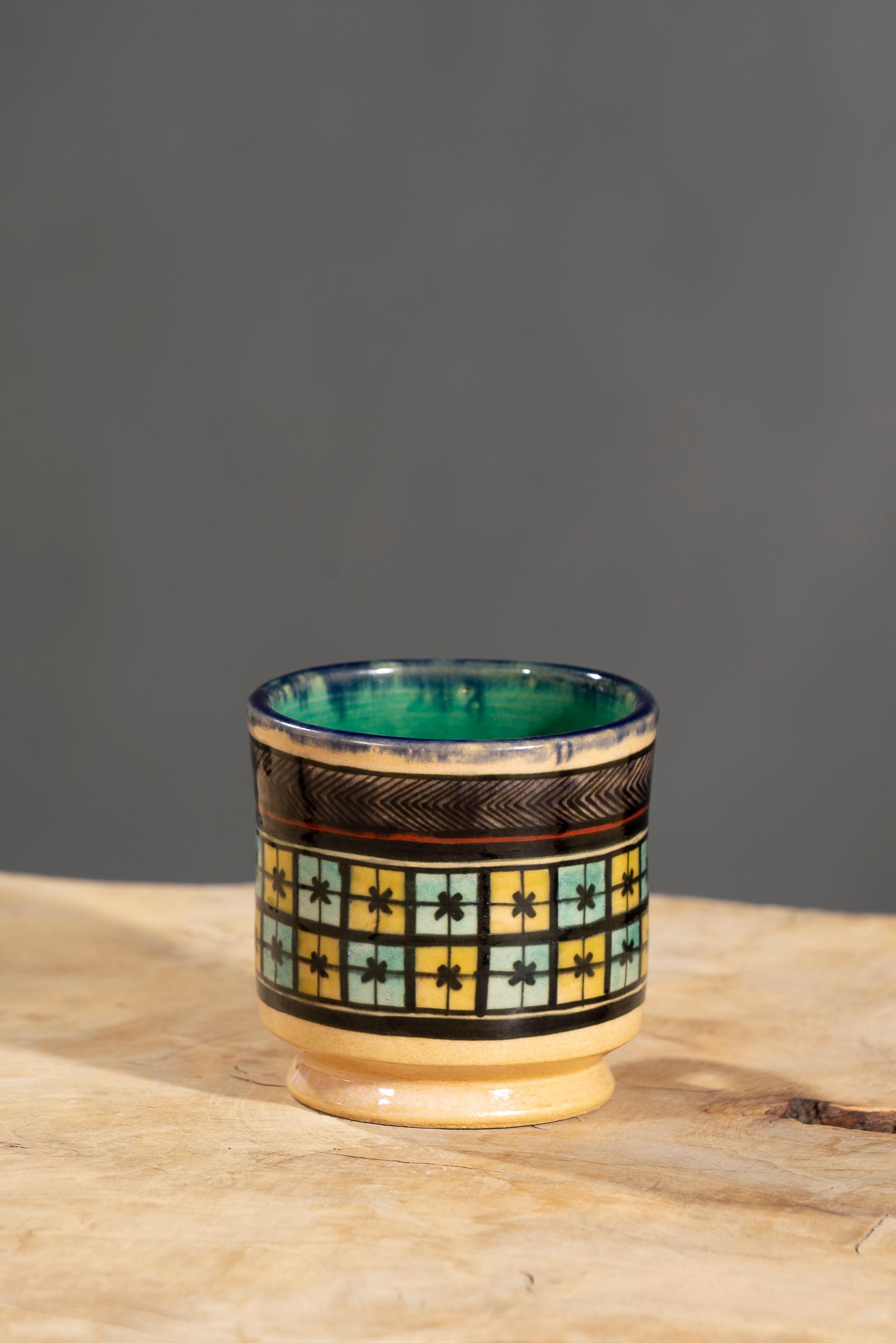 Nishapur Ceramics Hand Painted Handled Mug
