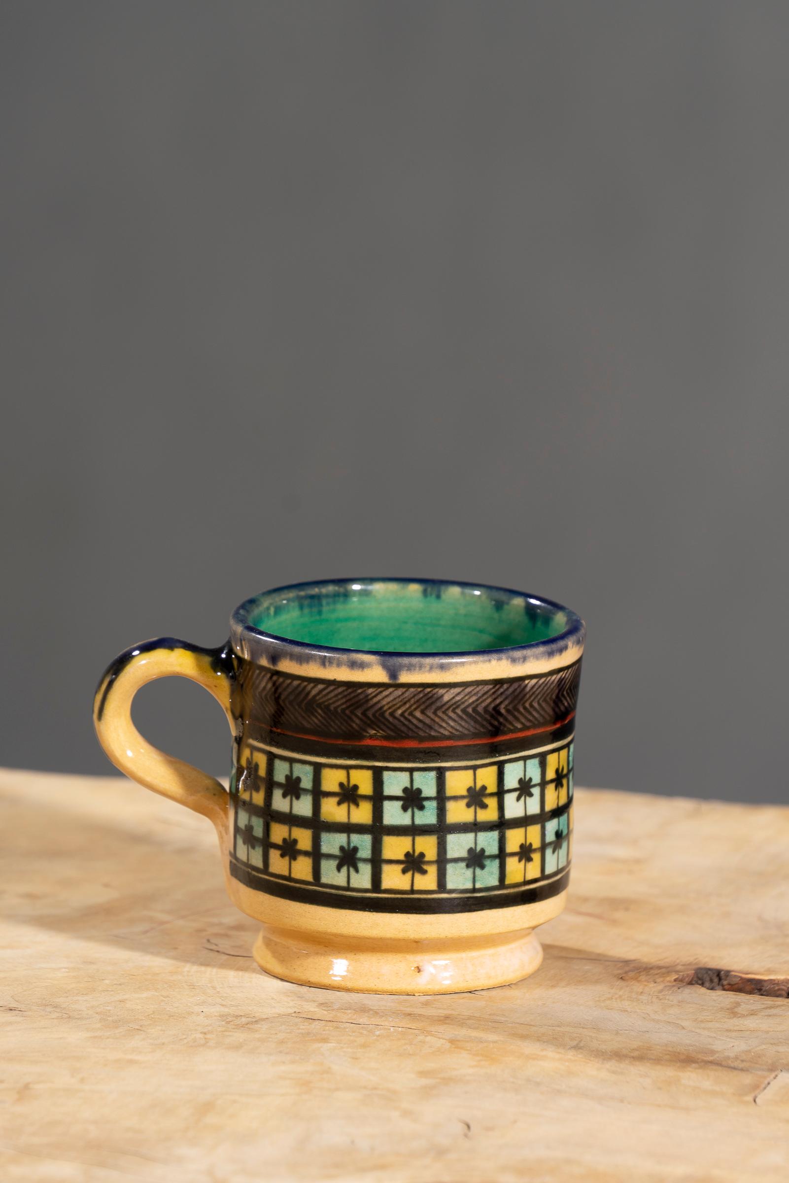 Nishapur Ceramics Hand Painted Handled Mug