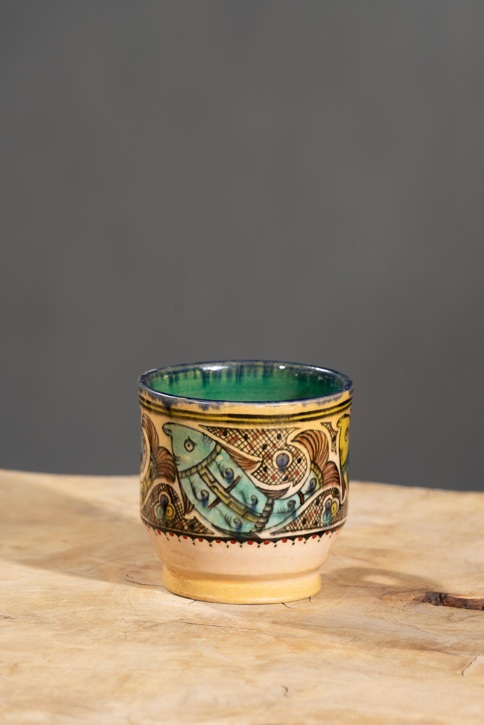 Nishapur Ceramics Hand Painted Handled Mug