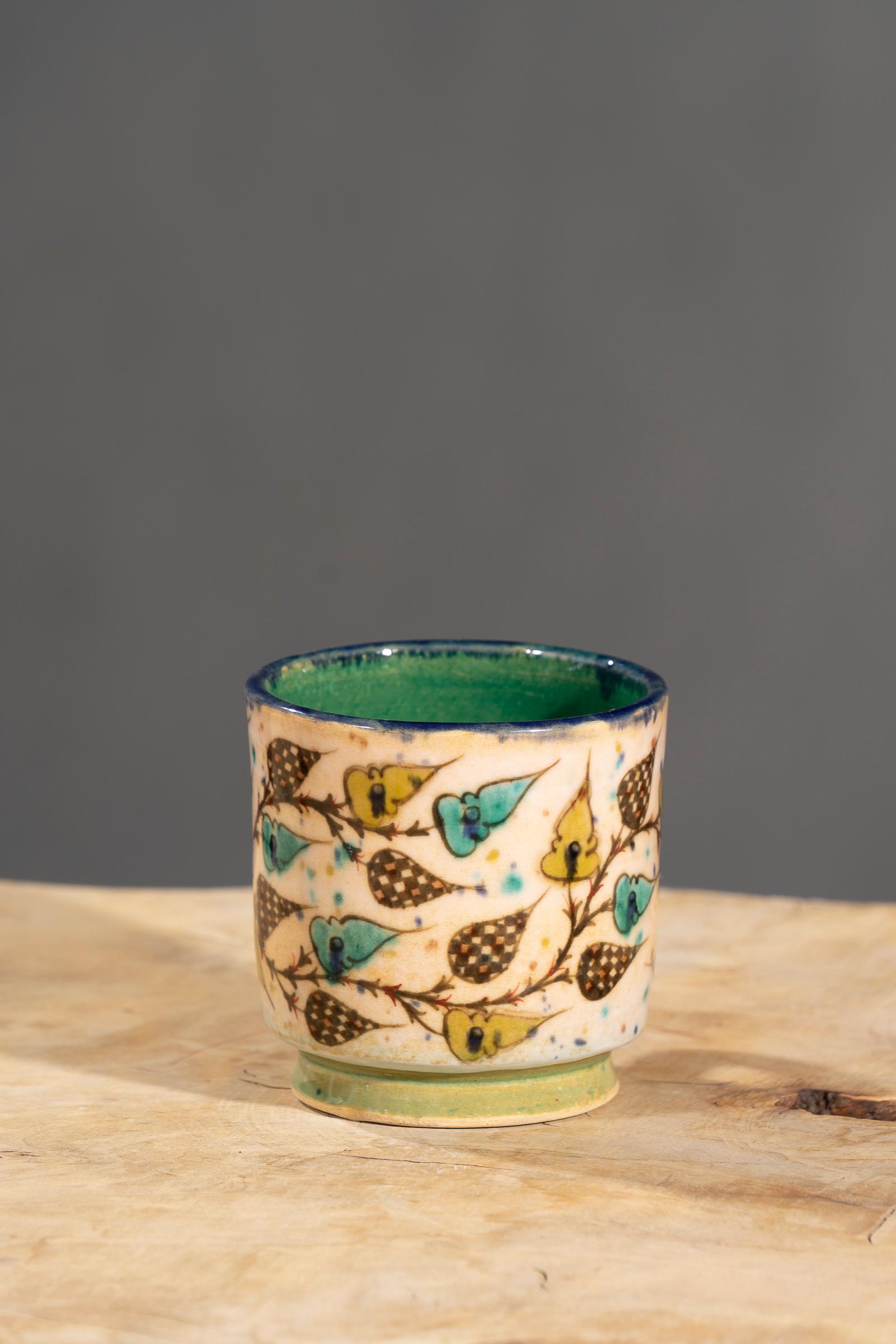 Nishapur Ceramics Hand Painted Handled Mug