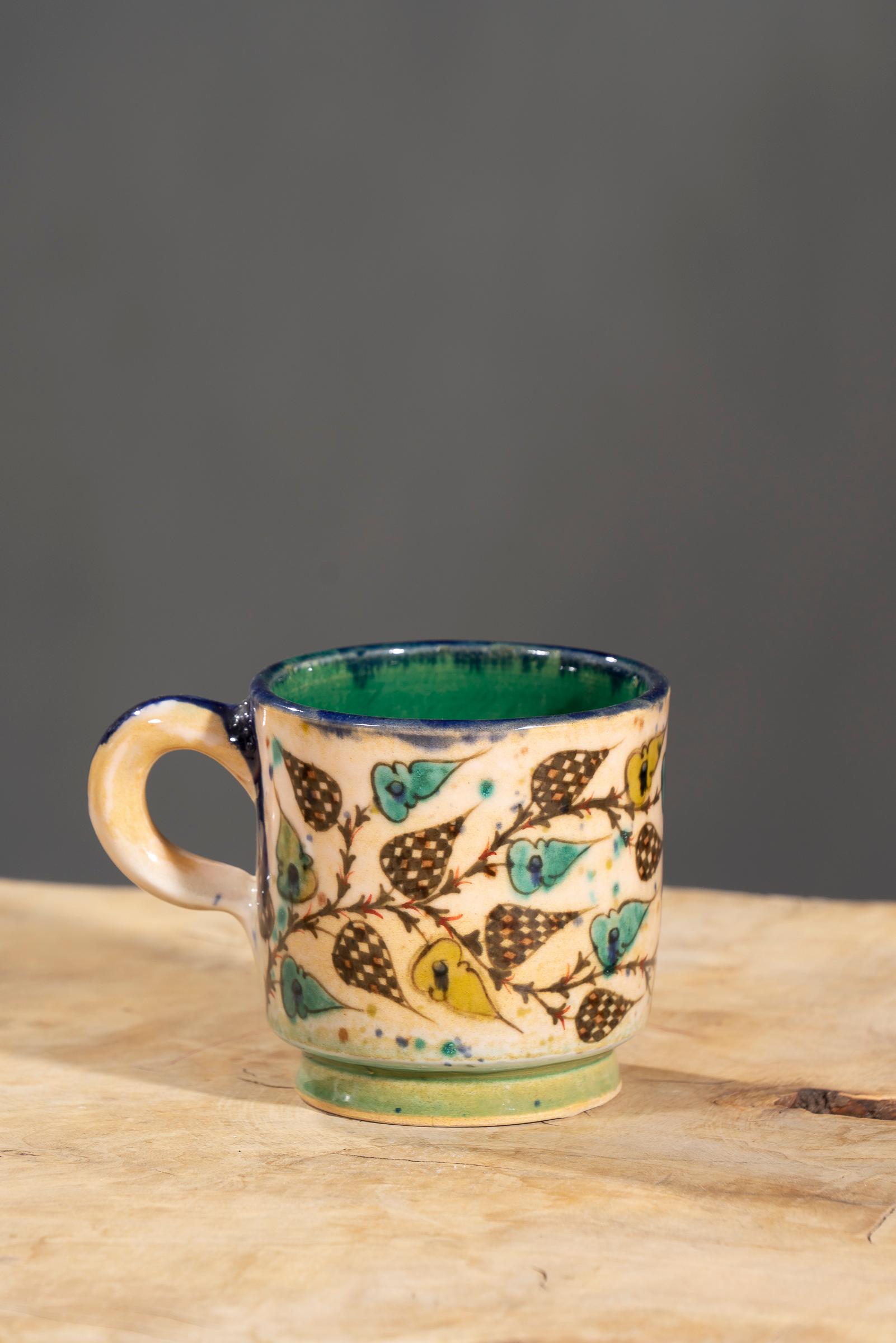Nishapur Ceramics Hand Painted Handled Mug