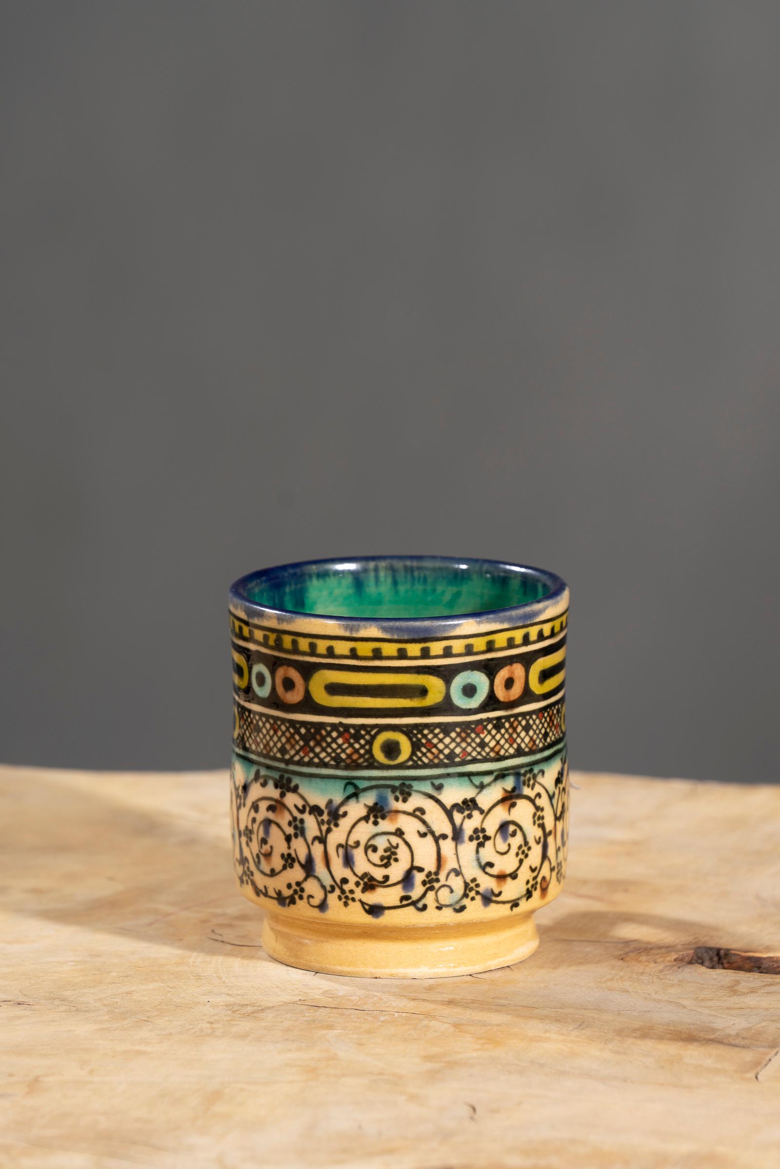 Nishapur Ceramics Hand Painted Handled Mug