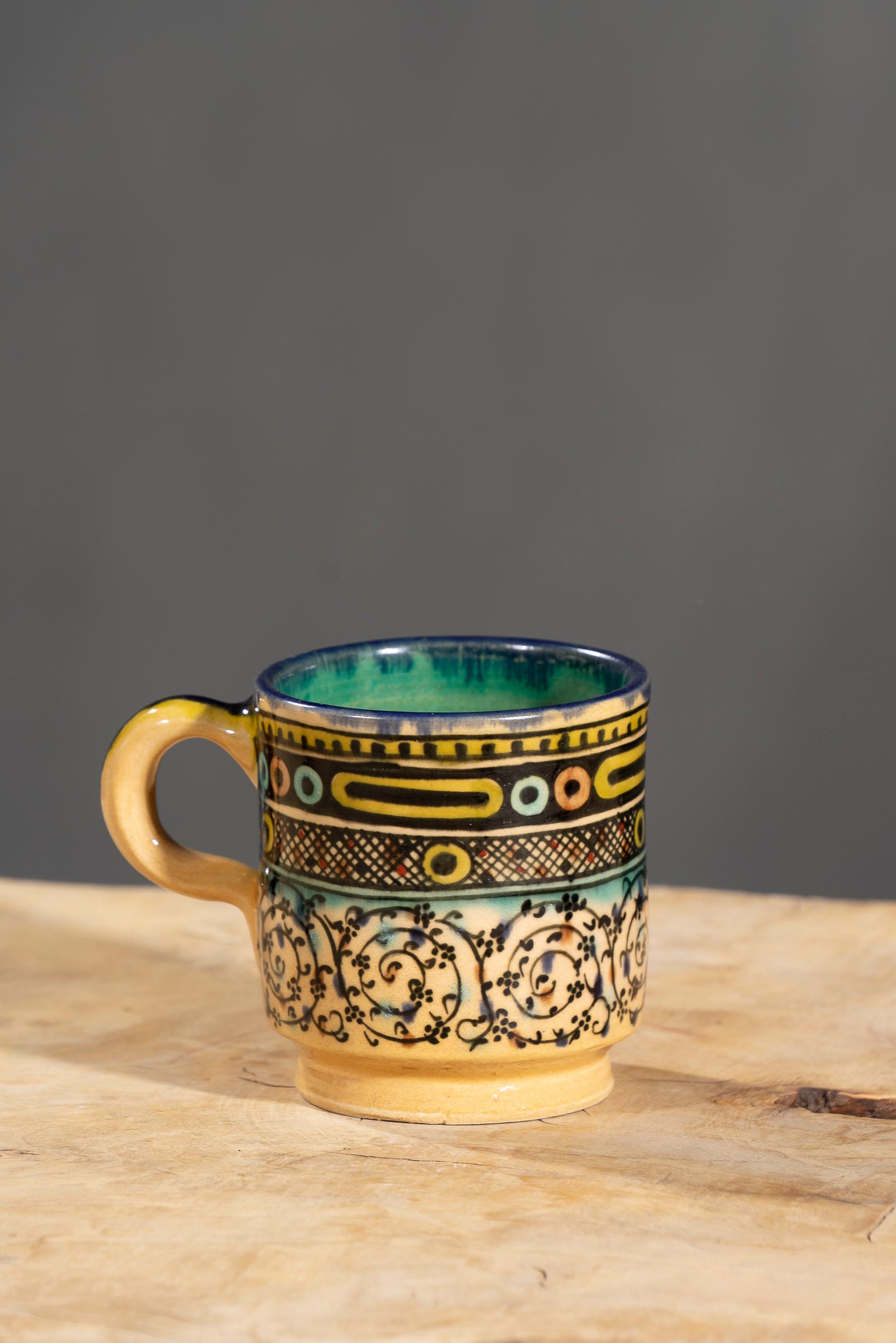 Nishapur Ceramics Hand Painted Handled Mug