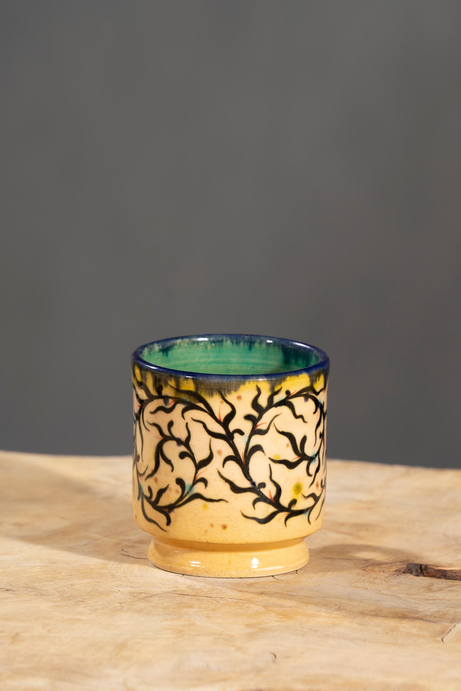 Nishapur Ceramics Hand Painted Handled Mug