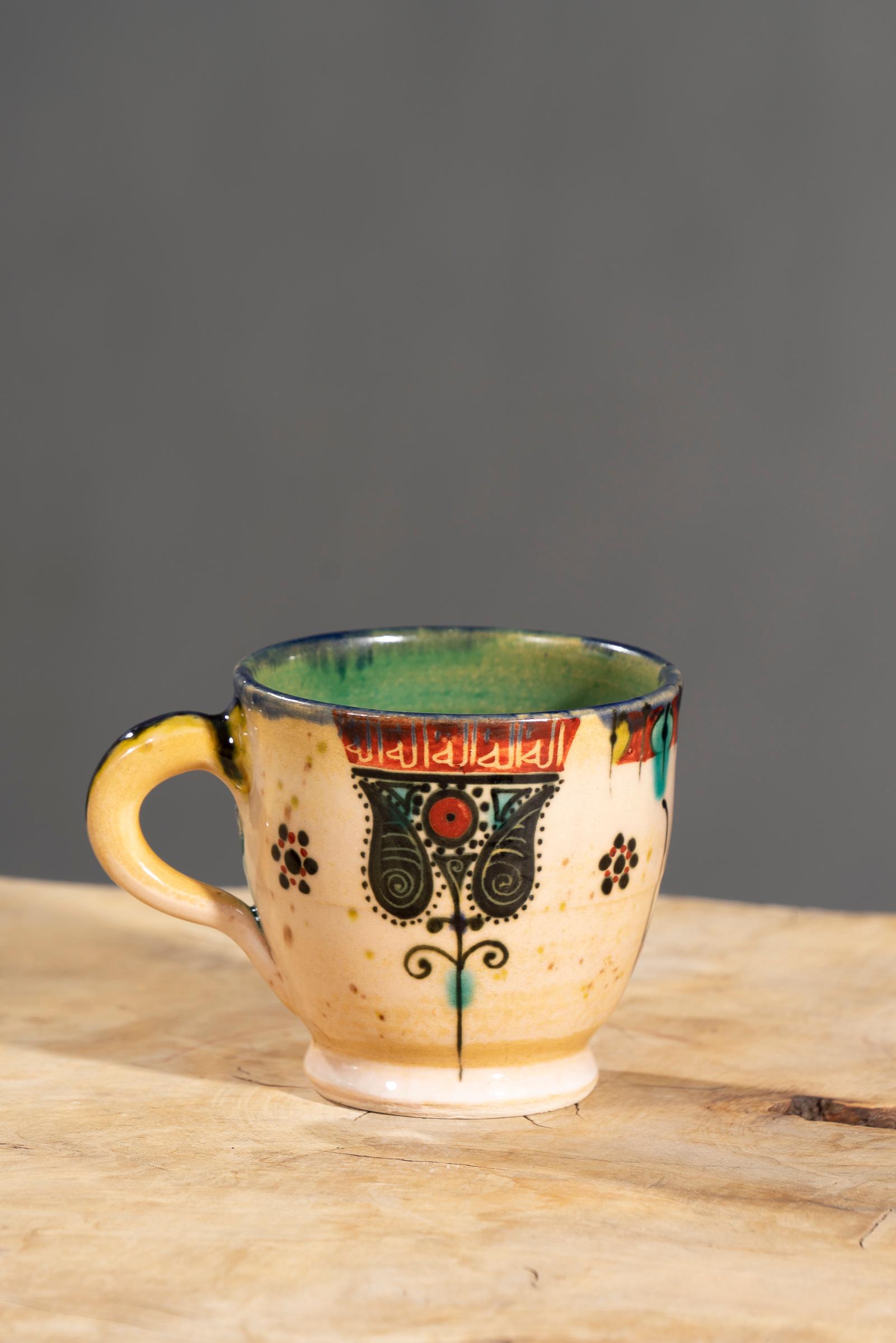Nishapur Ceramics Hand Painted Handled Mug