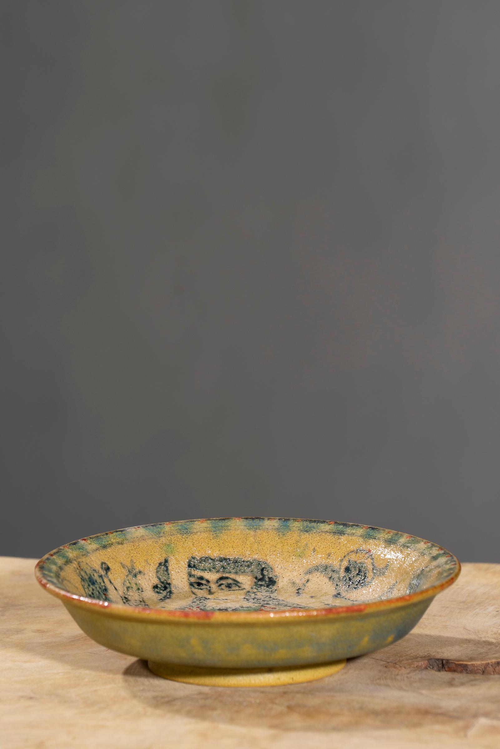 Nishapur Ceramics Hand Painted Over Cooked Bowl