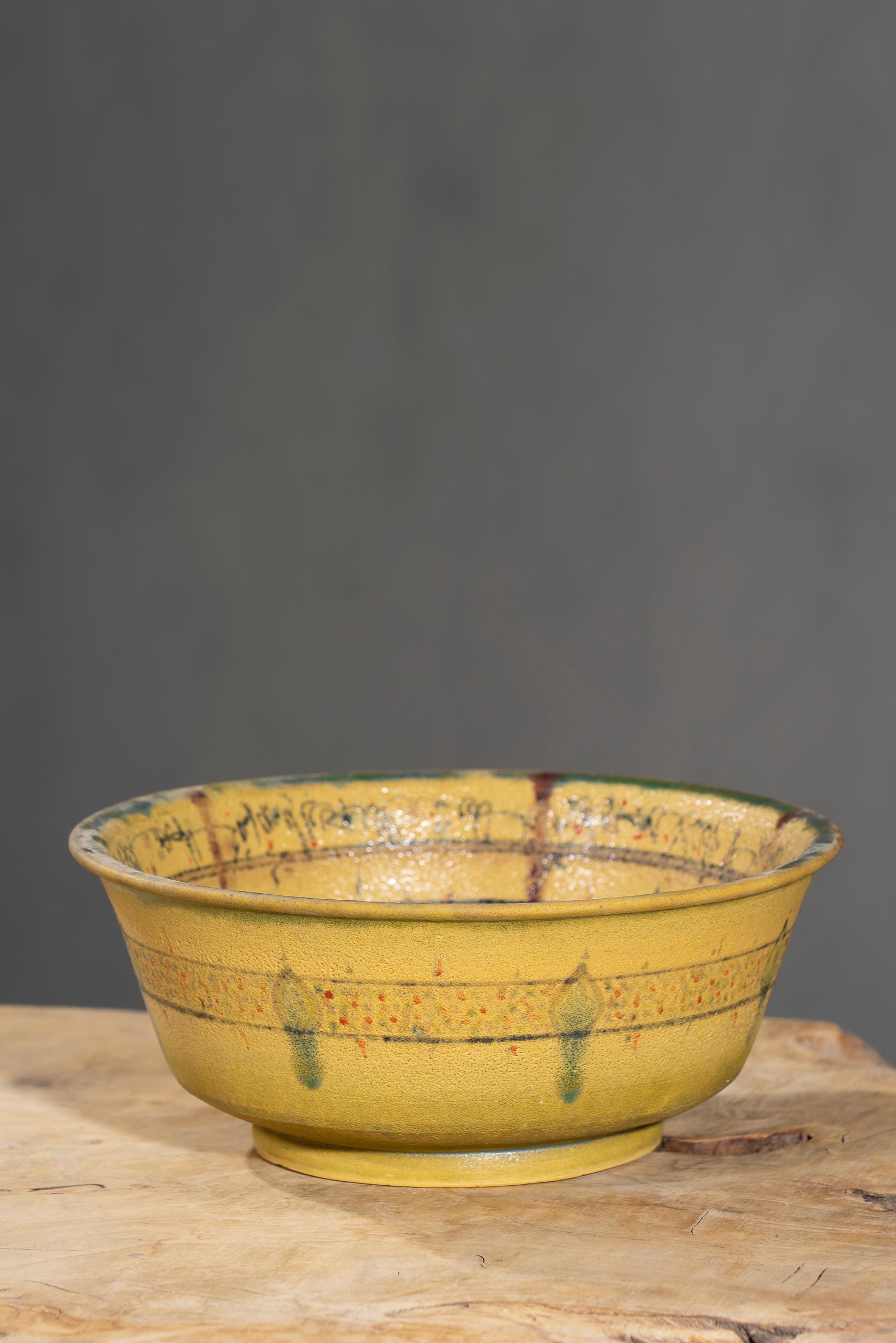 Nishapur Ceramics Hand Painted Over Cooked Bowl