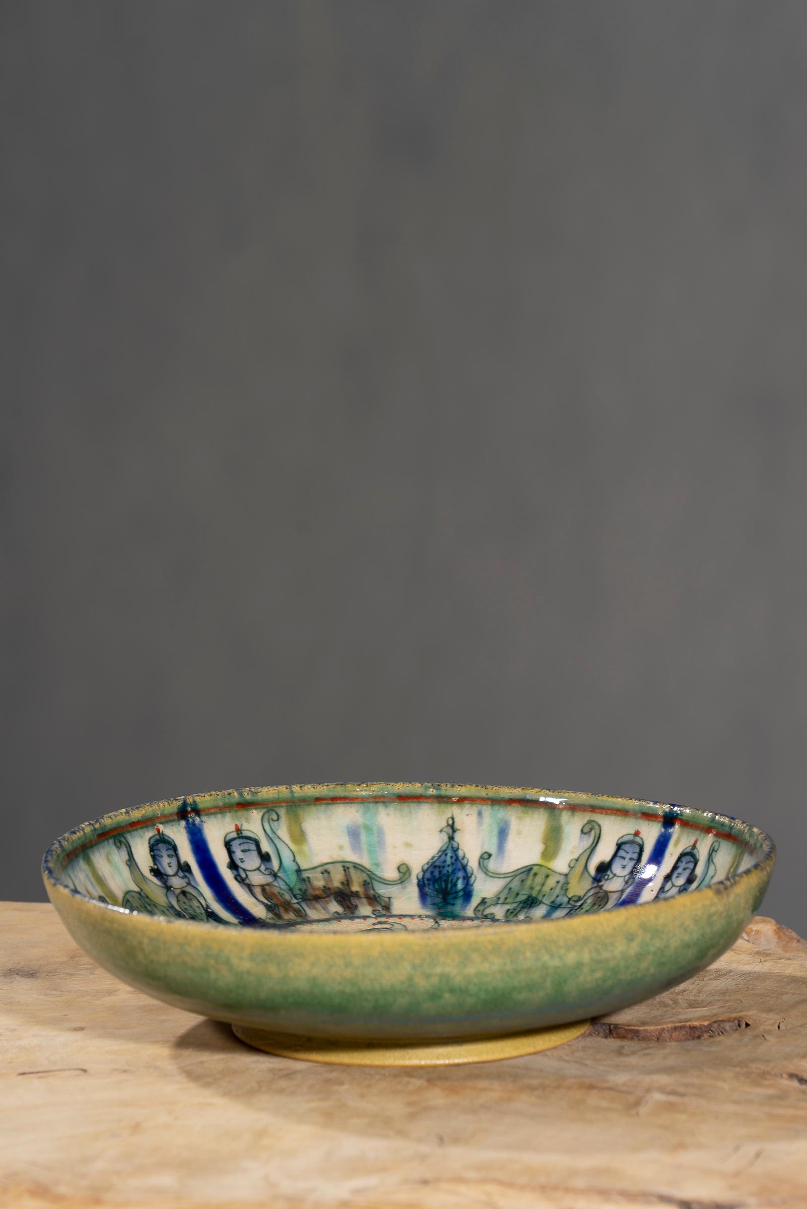 Nishapur Ceramics Hand Painted Over Cooked Bowl
