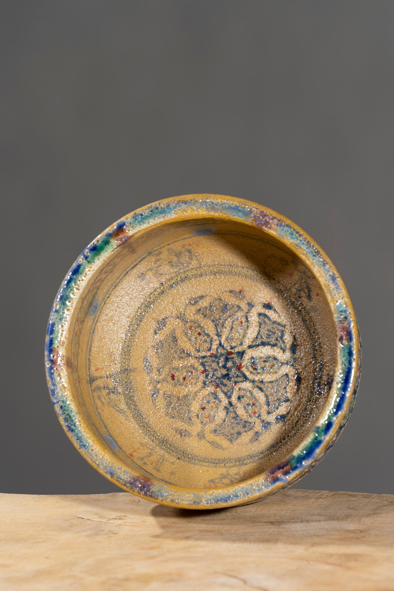 Nishapur Ceramics Hand Painted Over Cooked Bowl