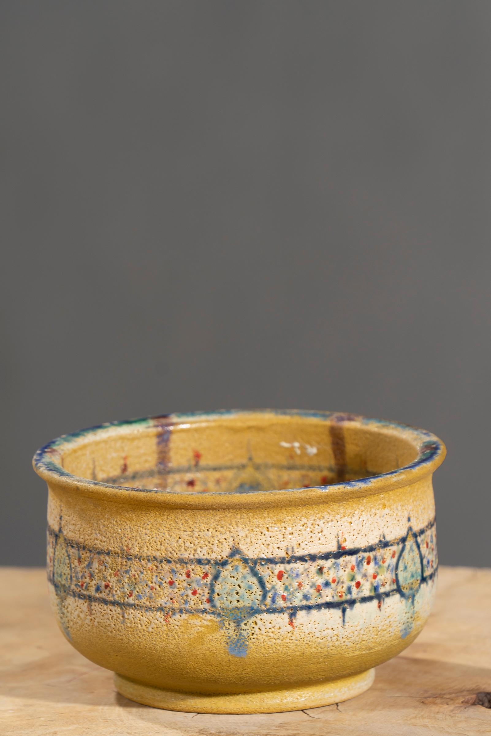 Nishapur Ceramics Hand Painted Over Cooked Bowl