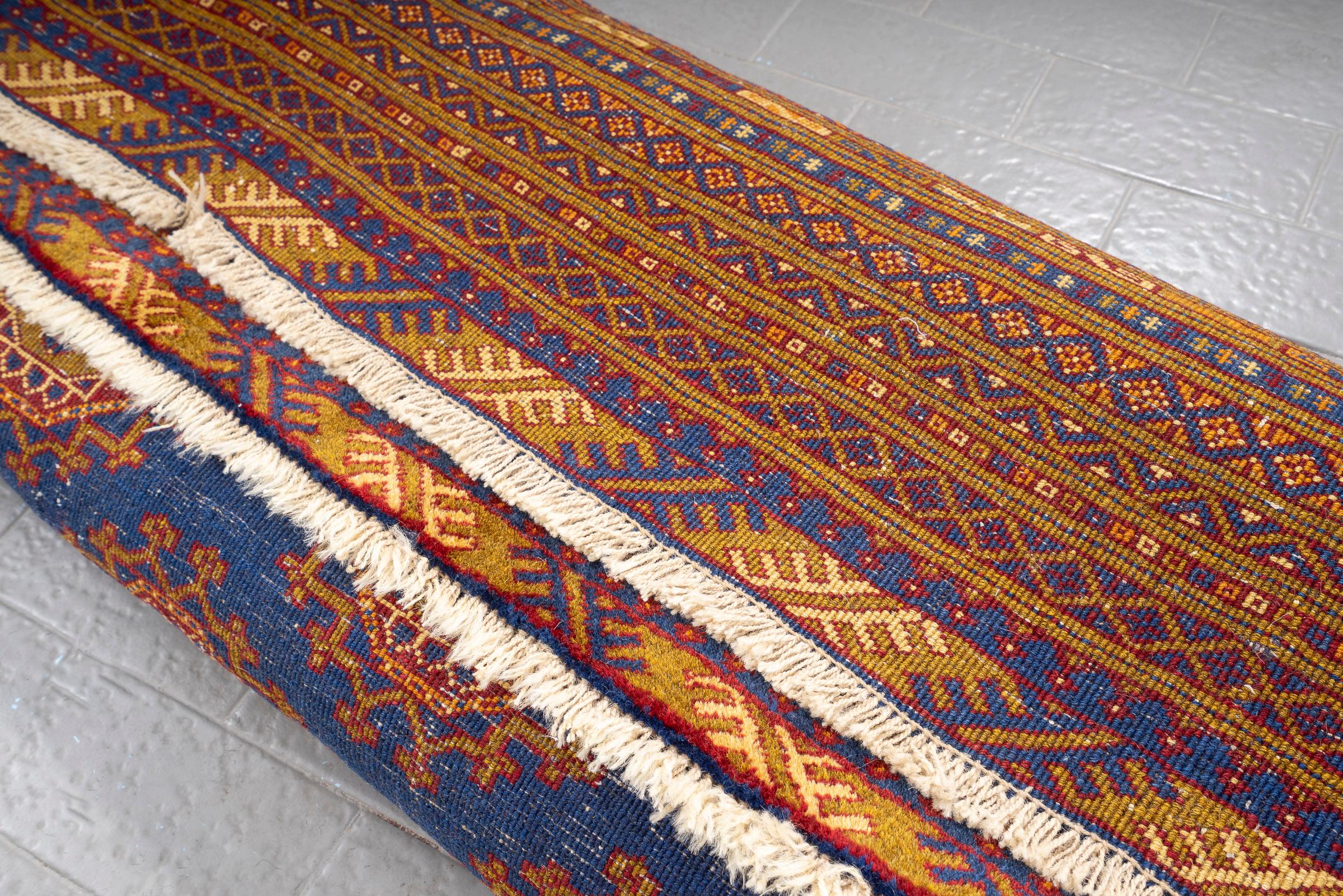 Vintage Torakaman Teal Bukhara Persian Rug 2