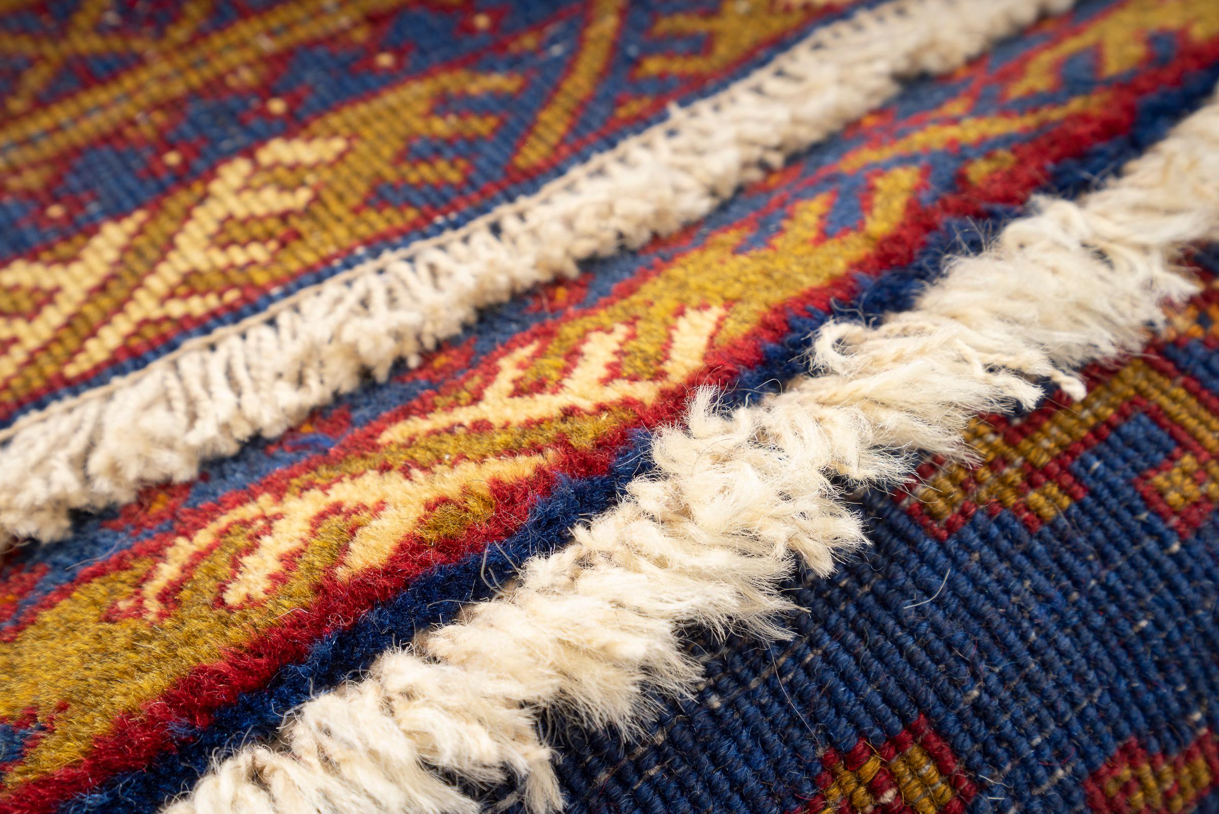 Vintage Torakaman Teal Bukhara Persian Rug 2