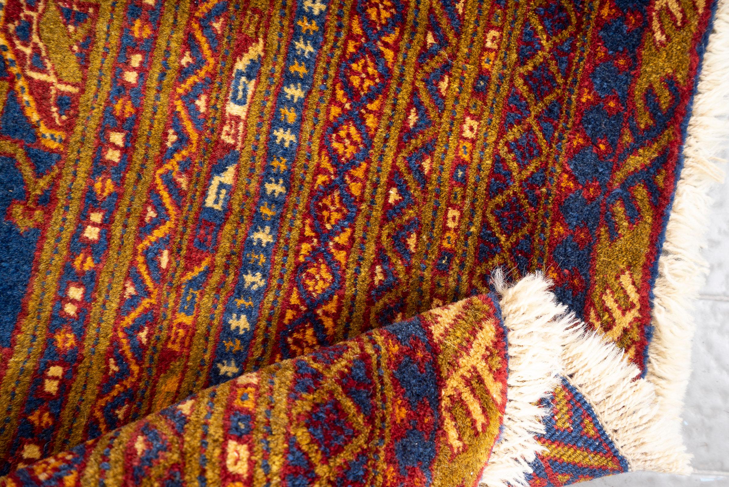 Vintage Torakaman Teal Bukhara Persian Rug 2