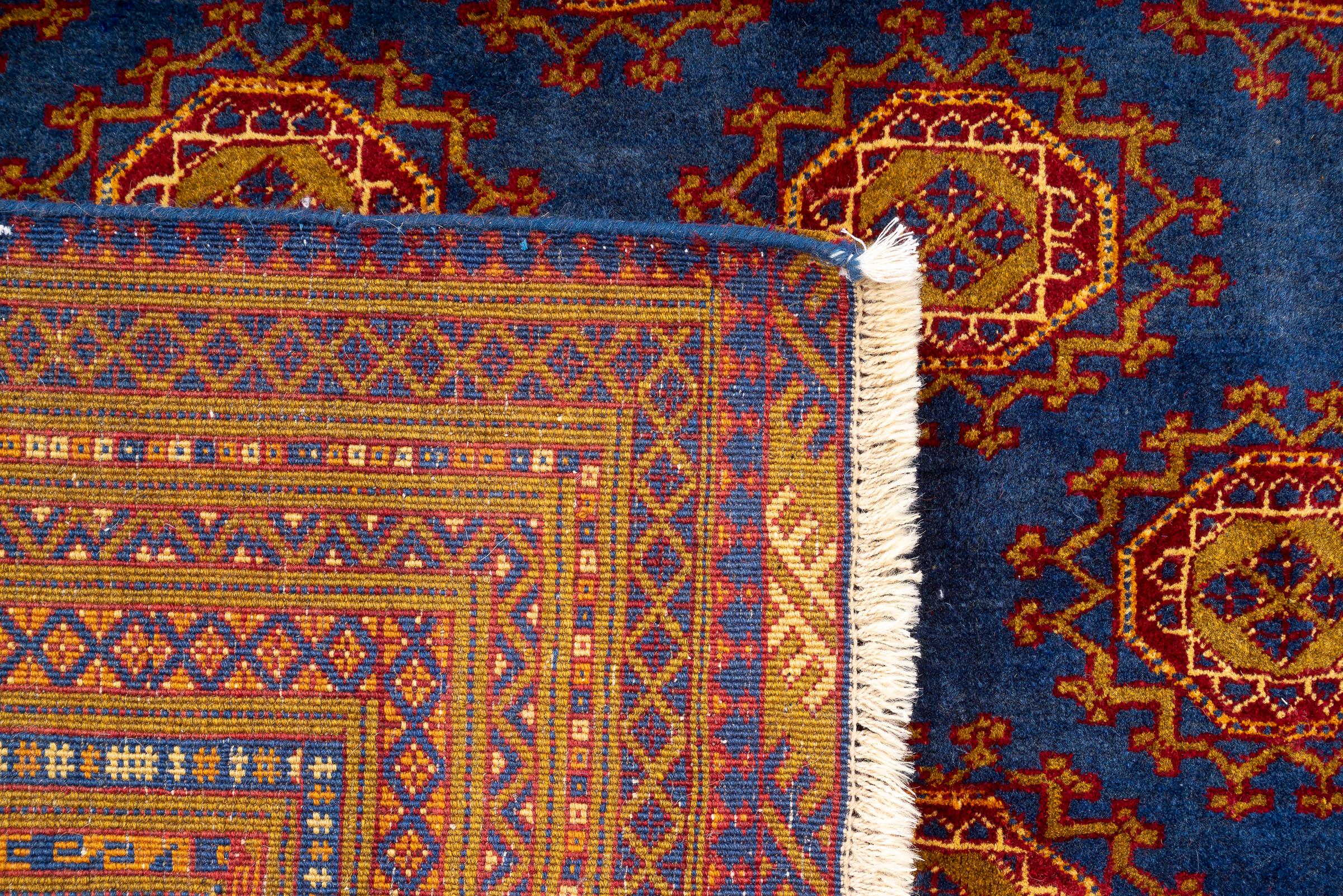 Vintage Torakaman Teal Bukhara Persian Rug 2