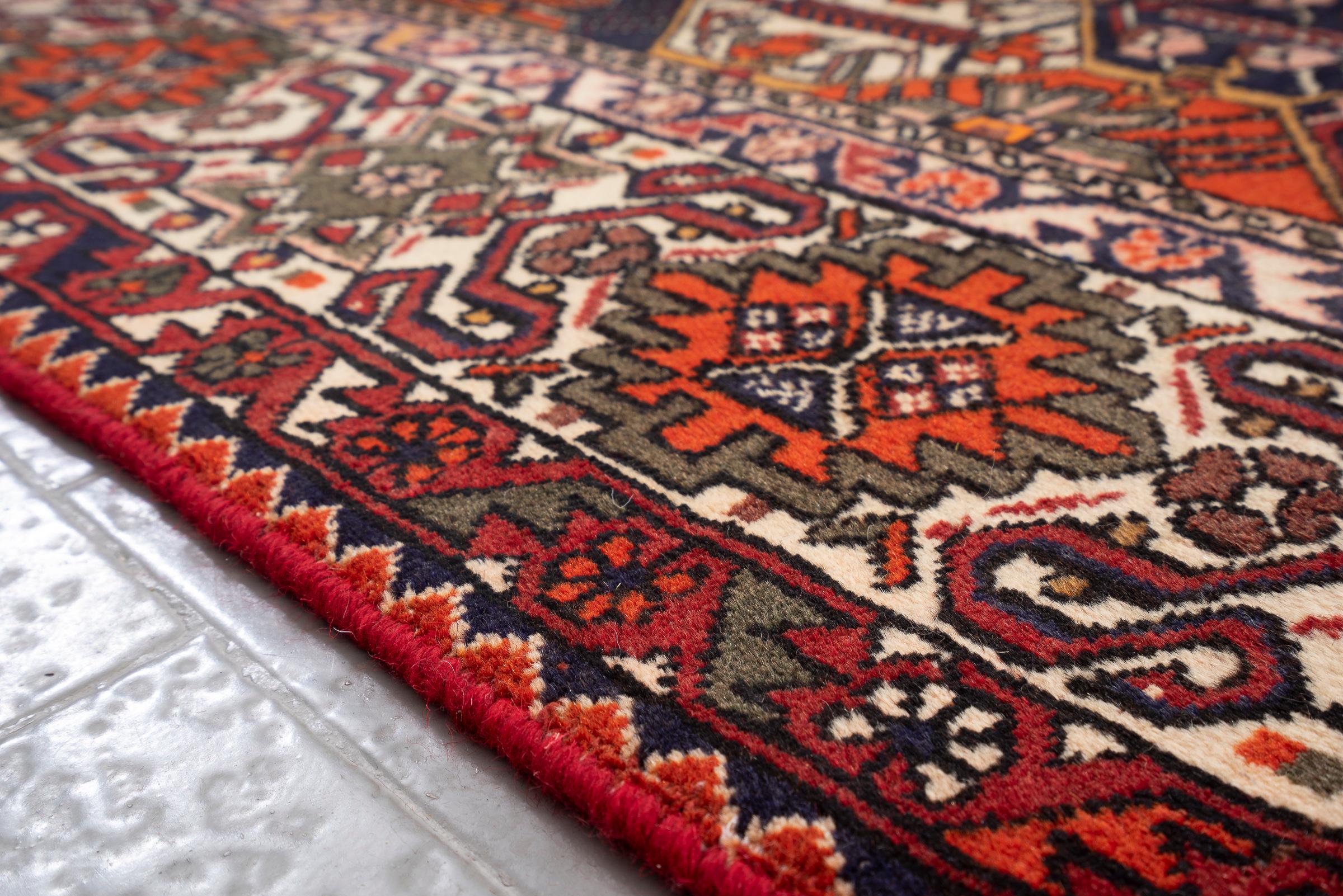 Vintage Fine Bakhtiari Lattices Persian Rug