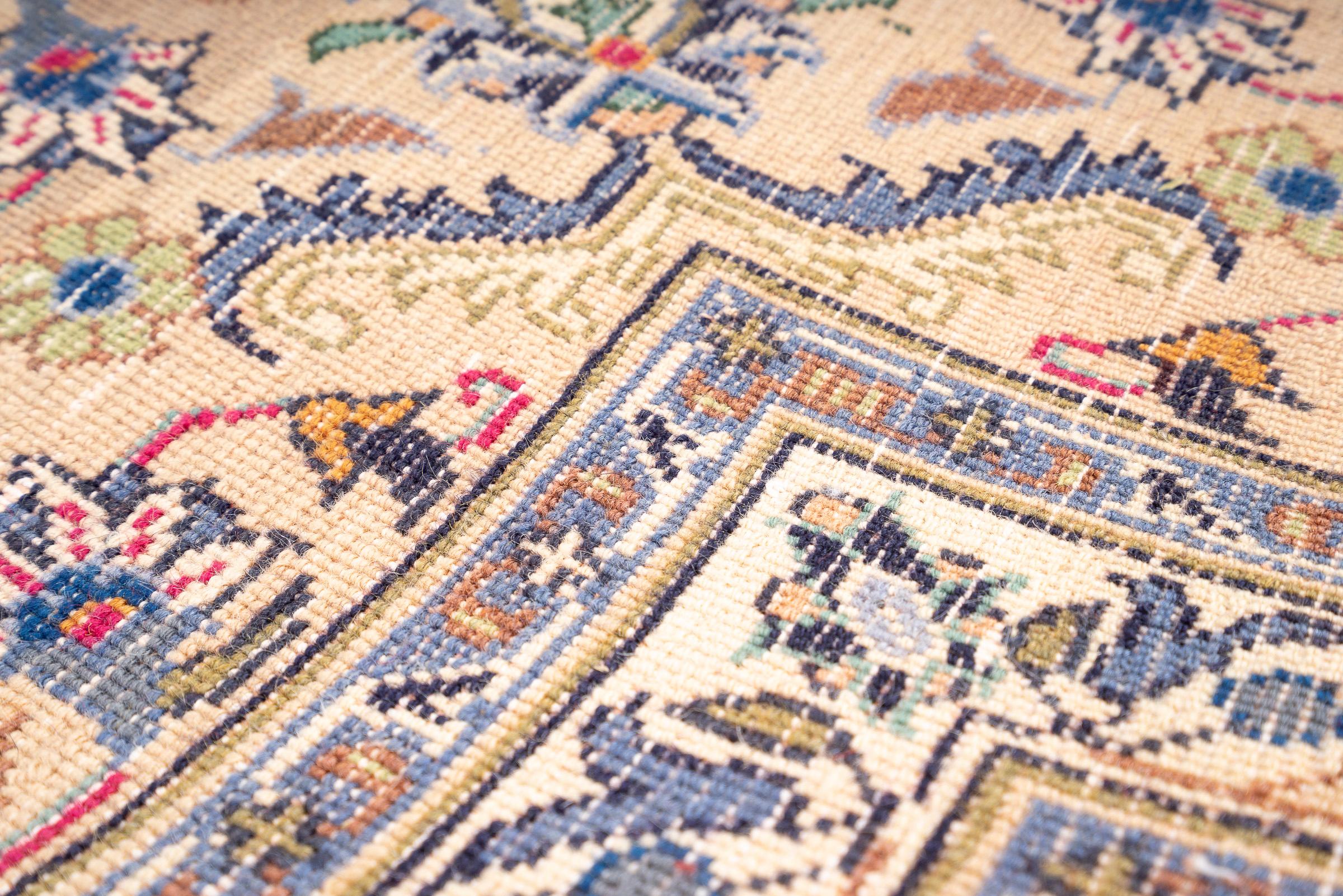 Vintage Kashmar FLoral Lachak Tornaj Persian Rug