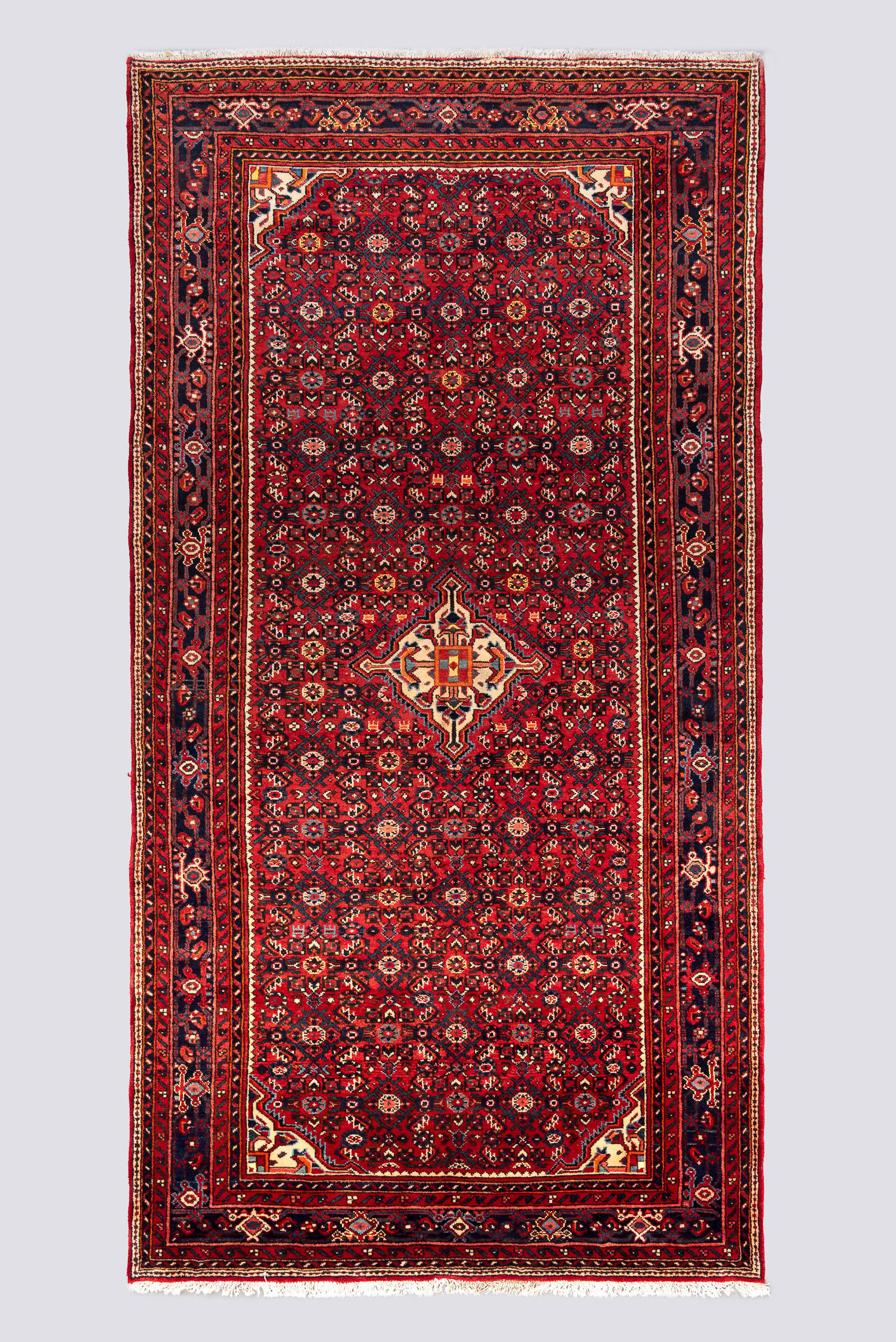Vintage Hossein Abad Mahi Carpet 4.7SQM