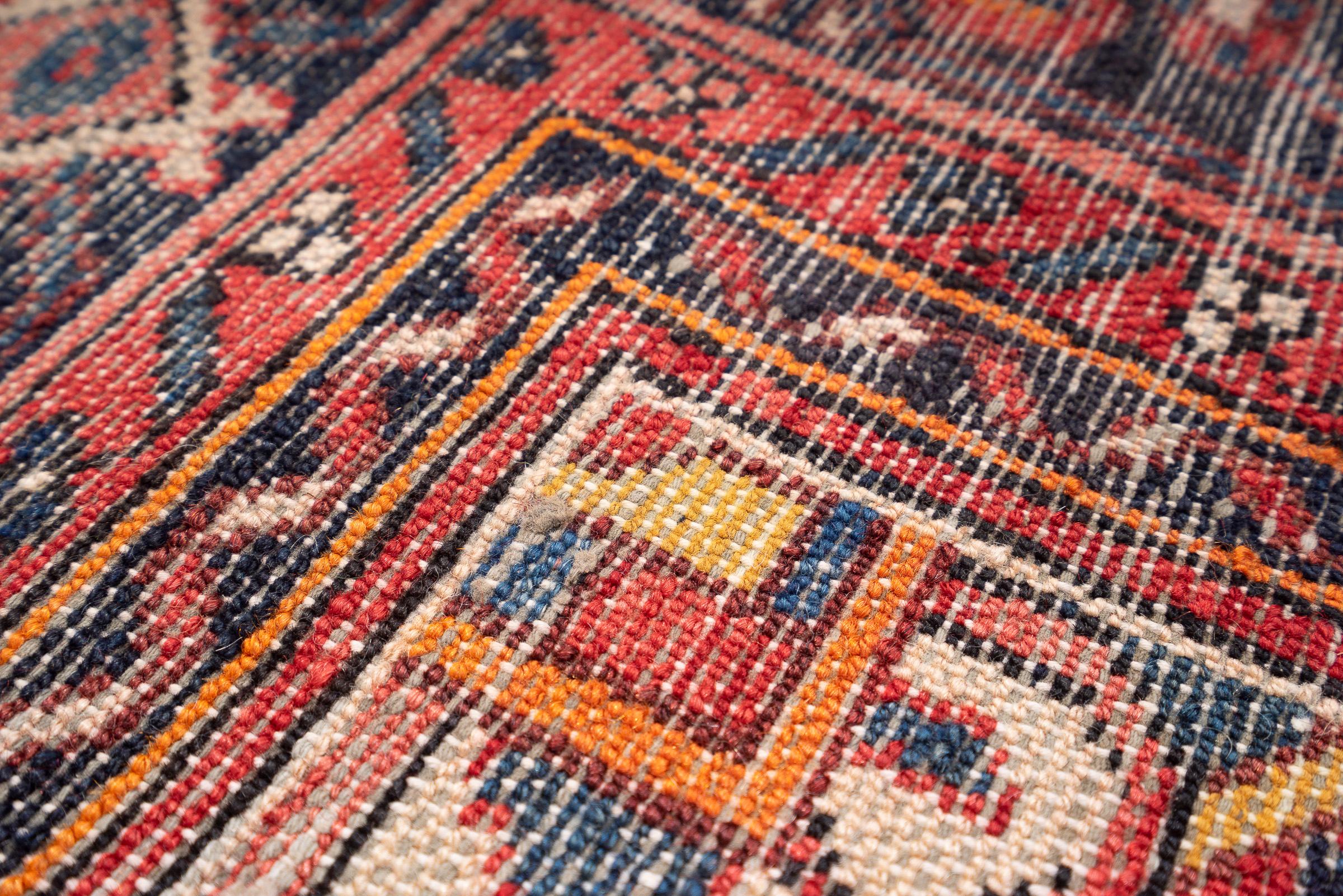 Vintage Hossein Abad Mahi Persian Rug