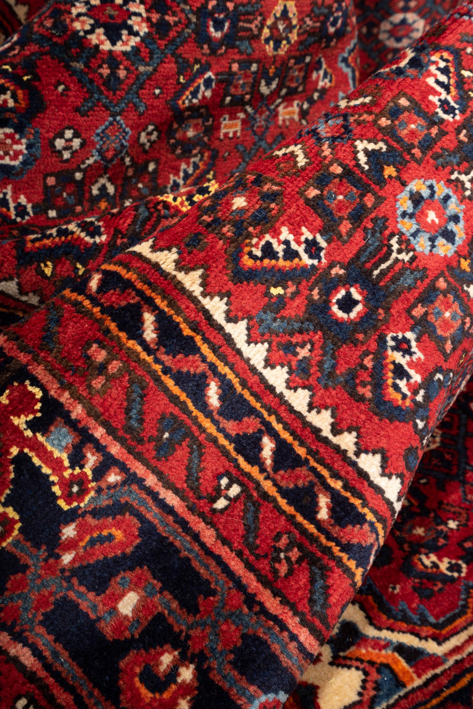 Vintage Hossein Abad Mahi Persian Rug