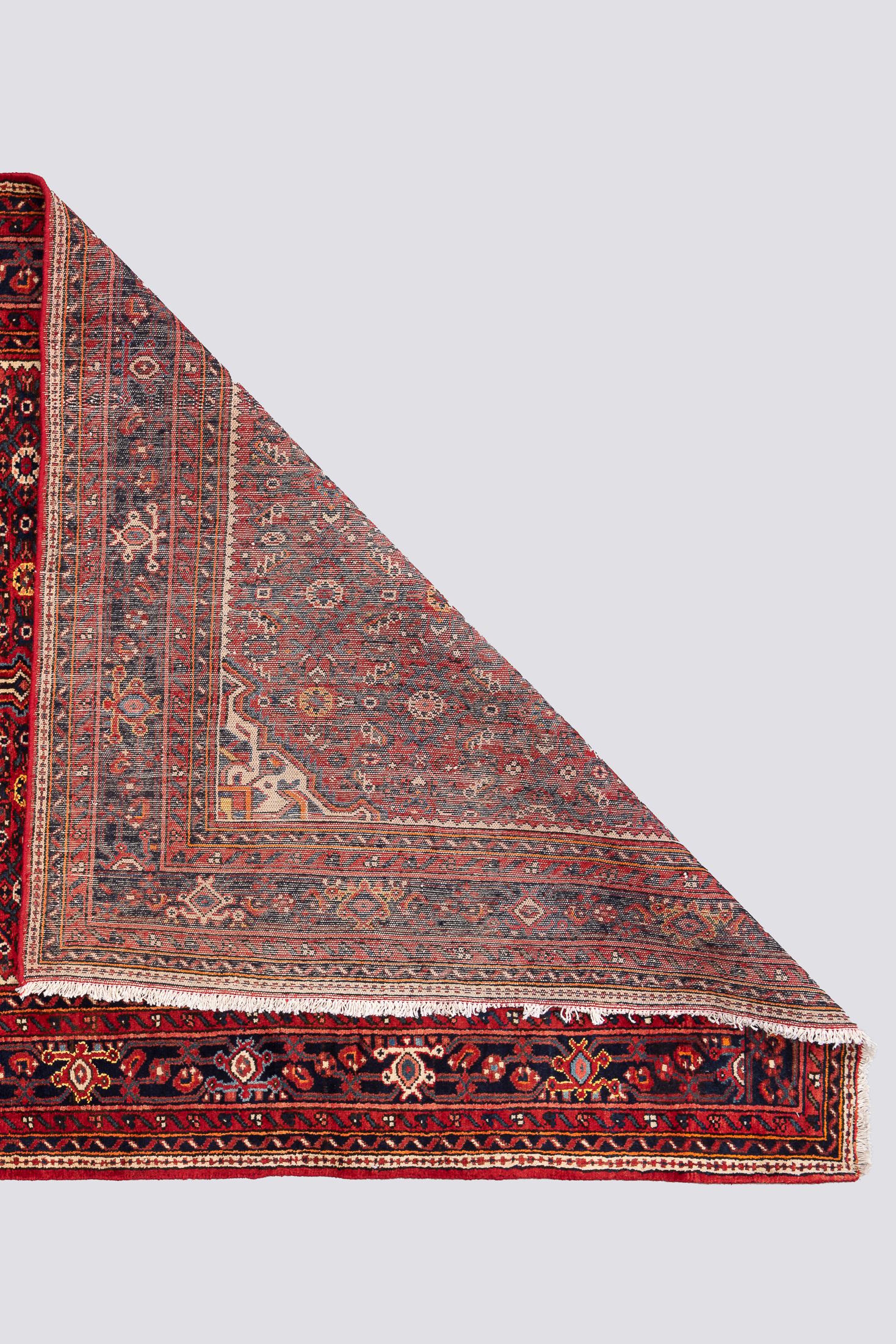 Vintage Hossein Abad Mahi Persian Rug