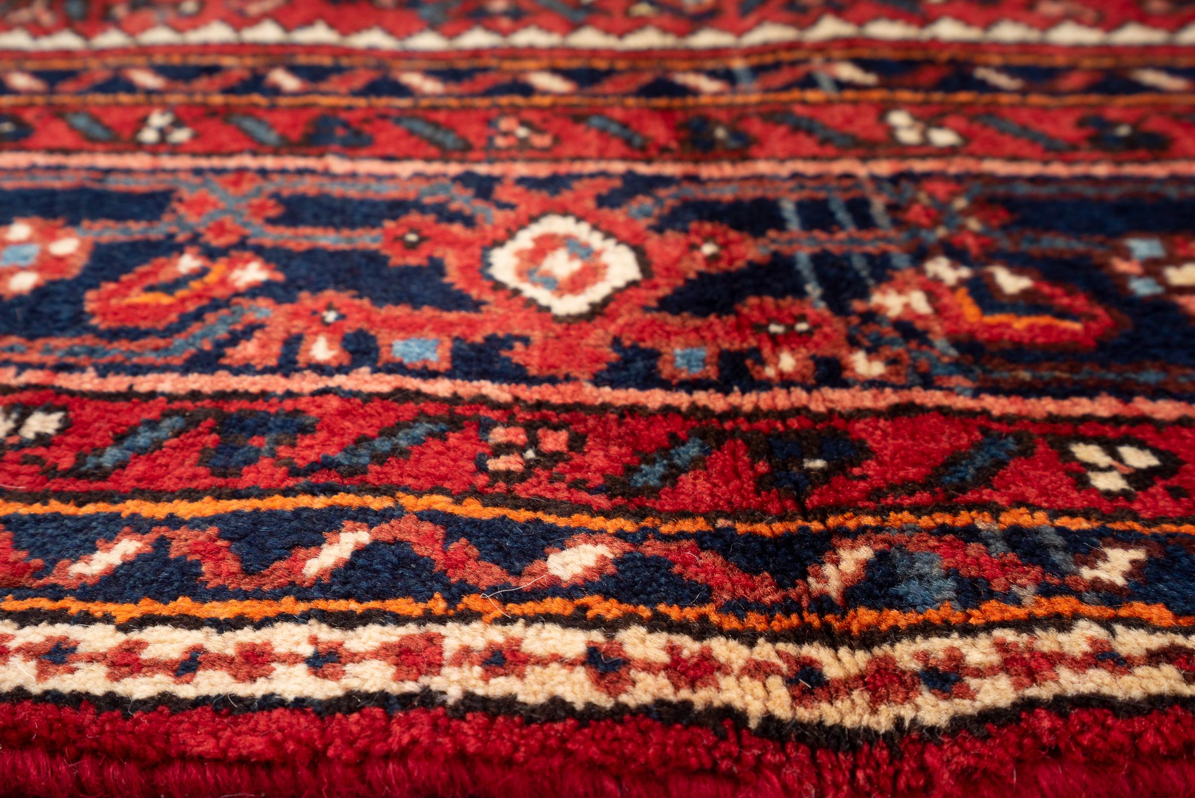 Vintage Hossein Abad Mahi Persian Rug