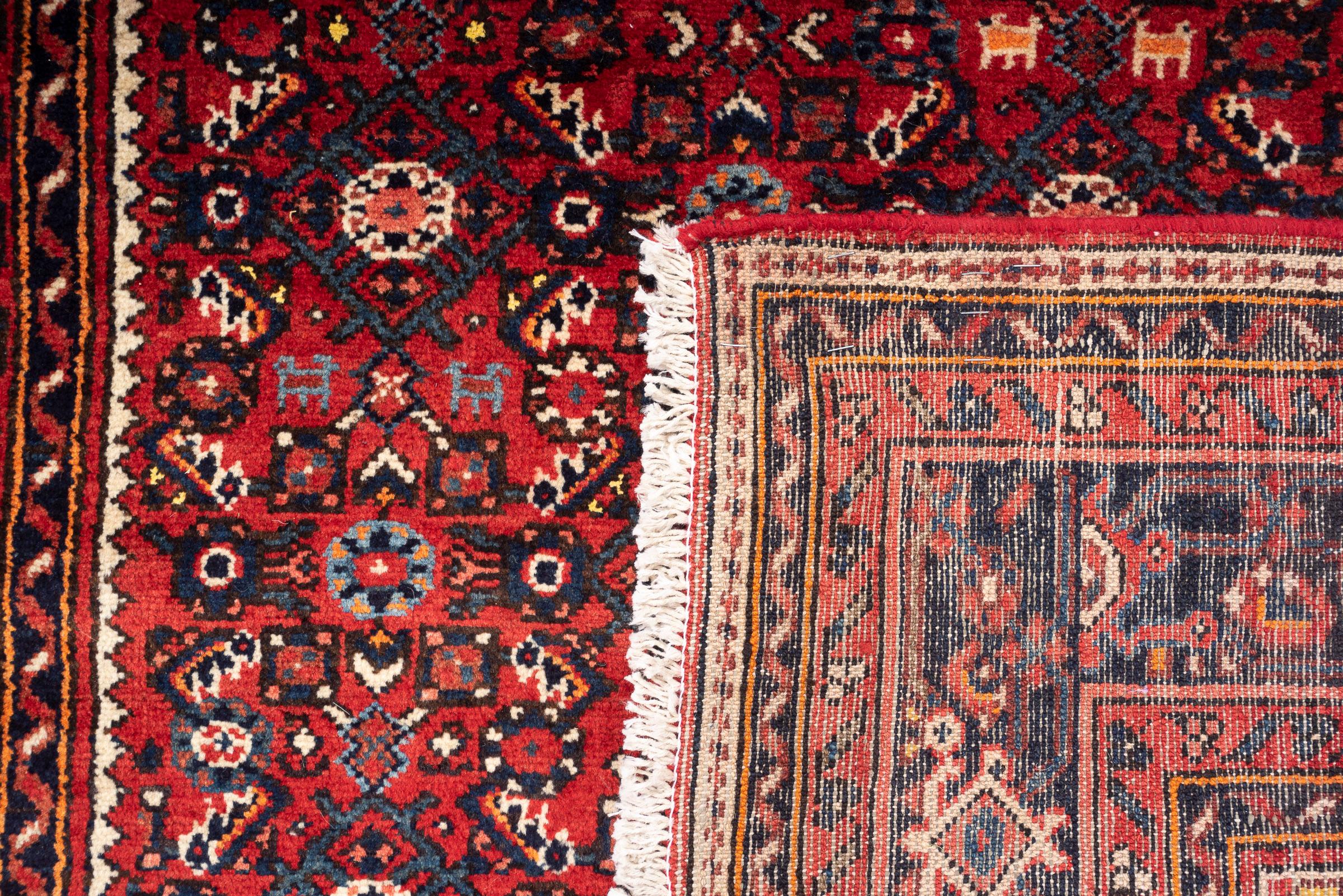 Vintage Hossein Abad Mahi Persian Rug