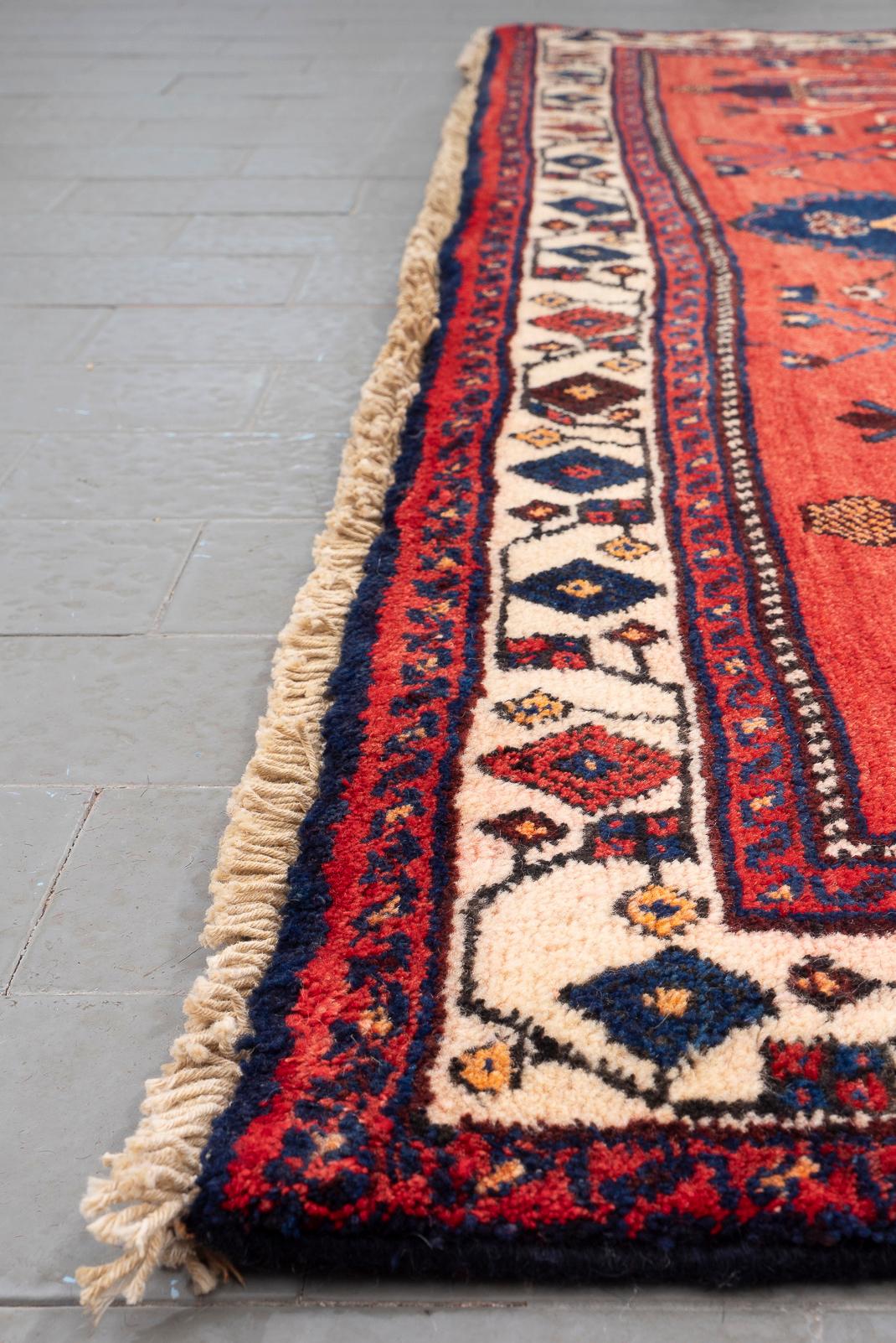 Antique Sirjan Afshar Heshmat Persian Rug