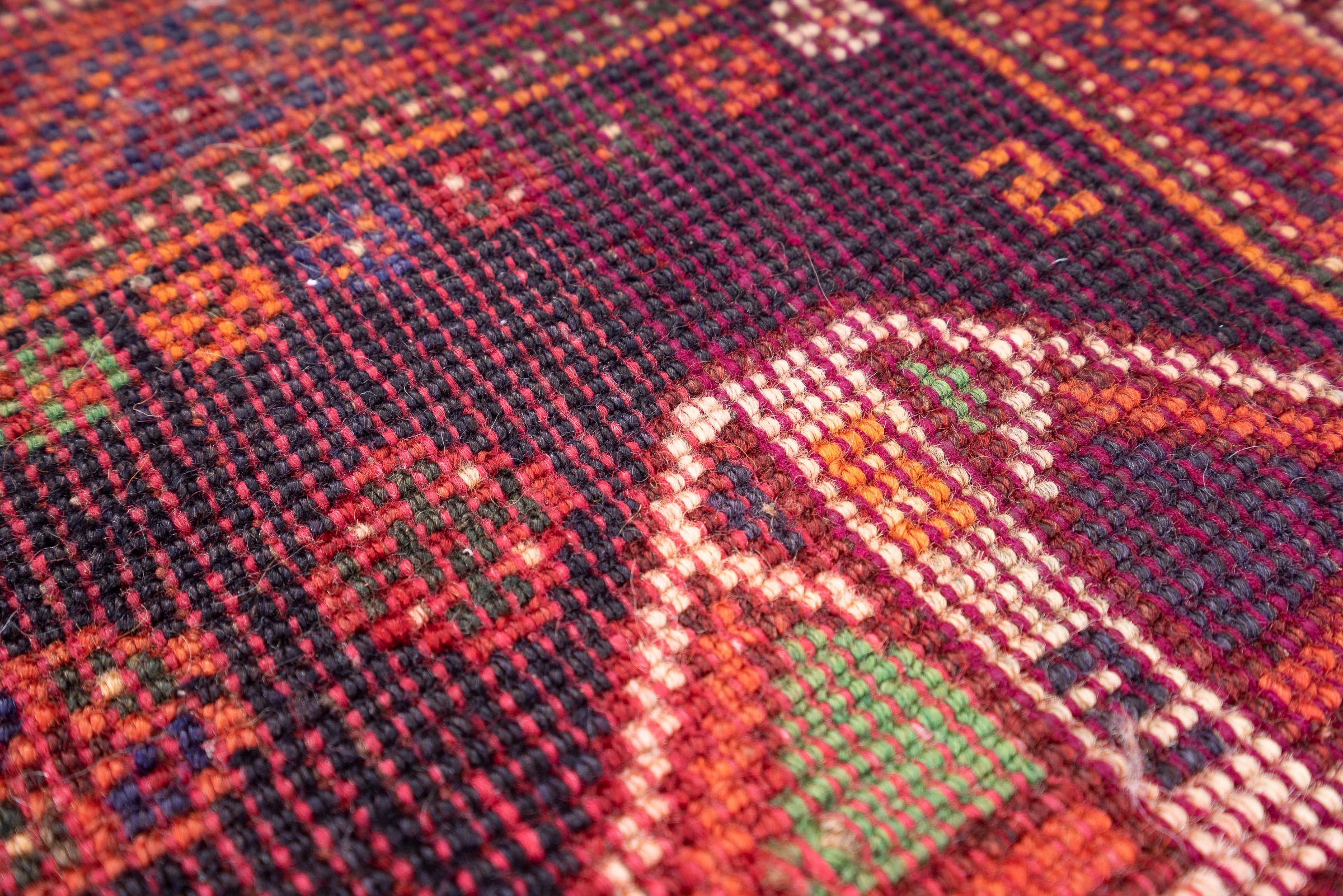 Vintage Qashqai Kashkuli Triple Toranj Persian Rug