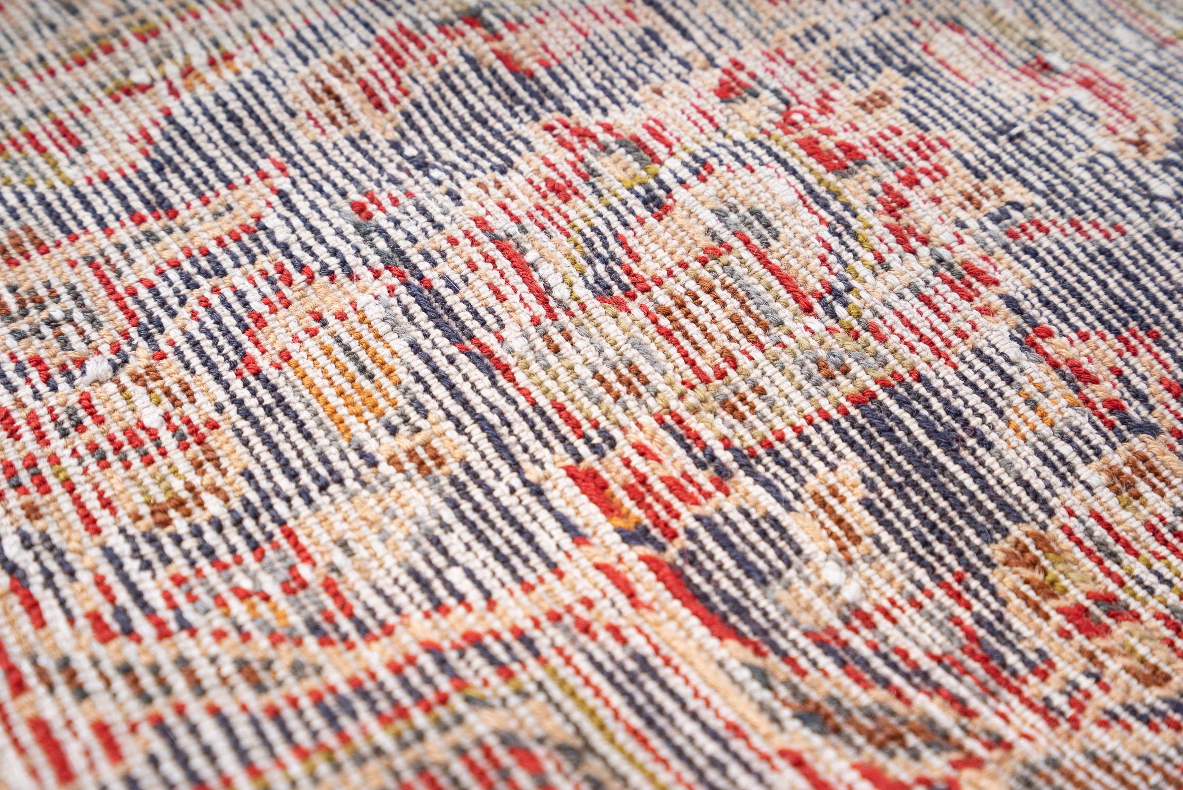 Vintage Kashan Fine Lamb's Wool Lachak Toranj Persian Rug