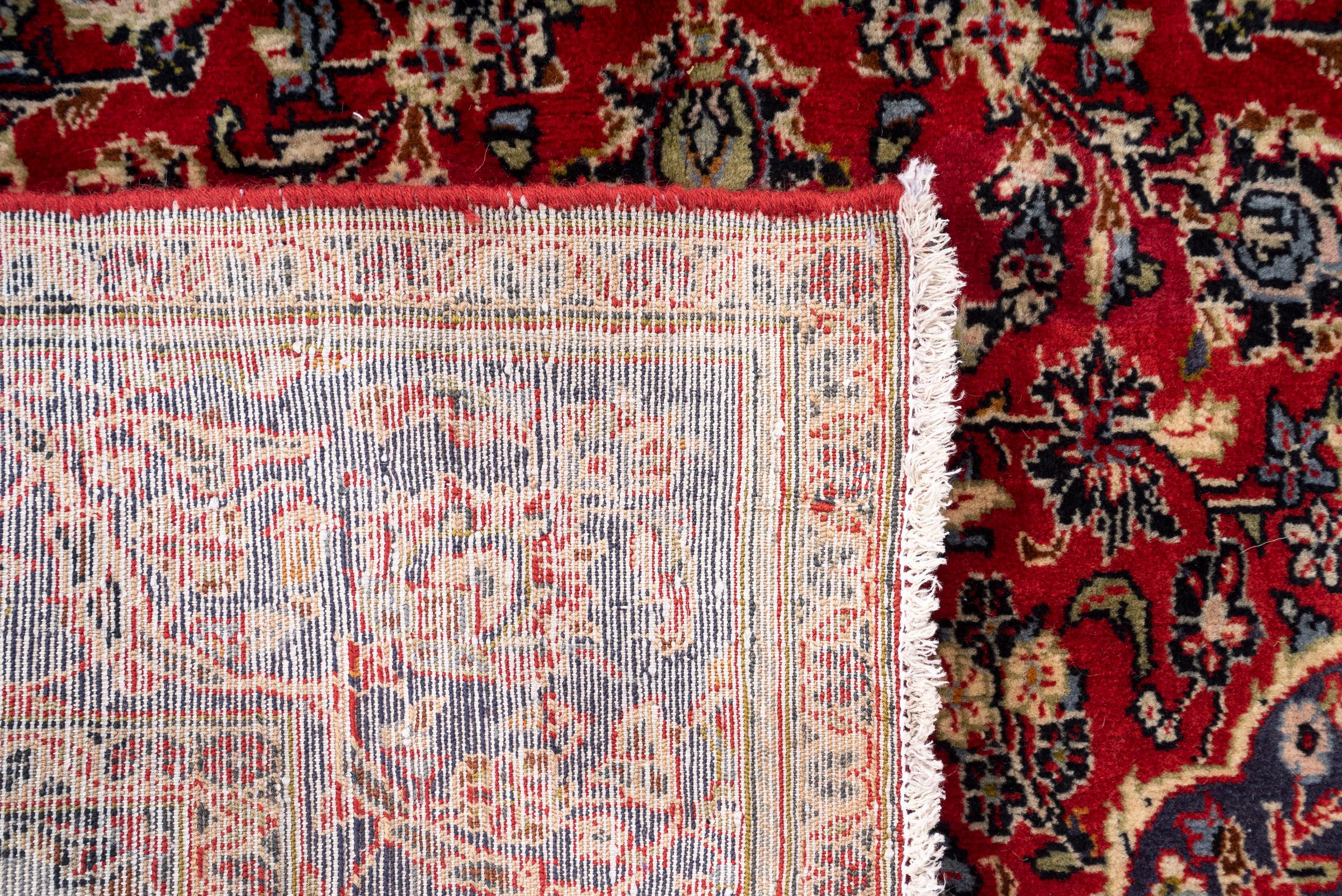 Vintage Kashan Fine Lamb's Wool Lachak Toranj Persian Rug