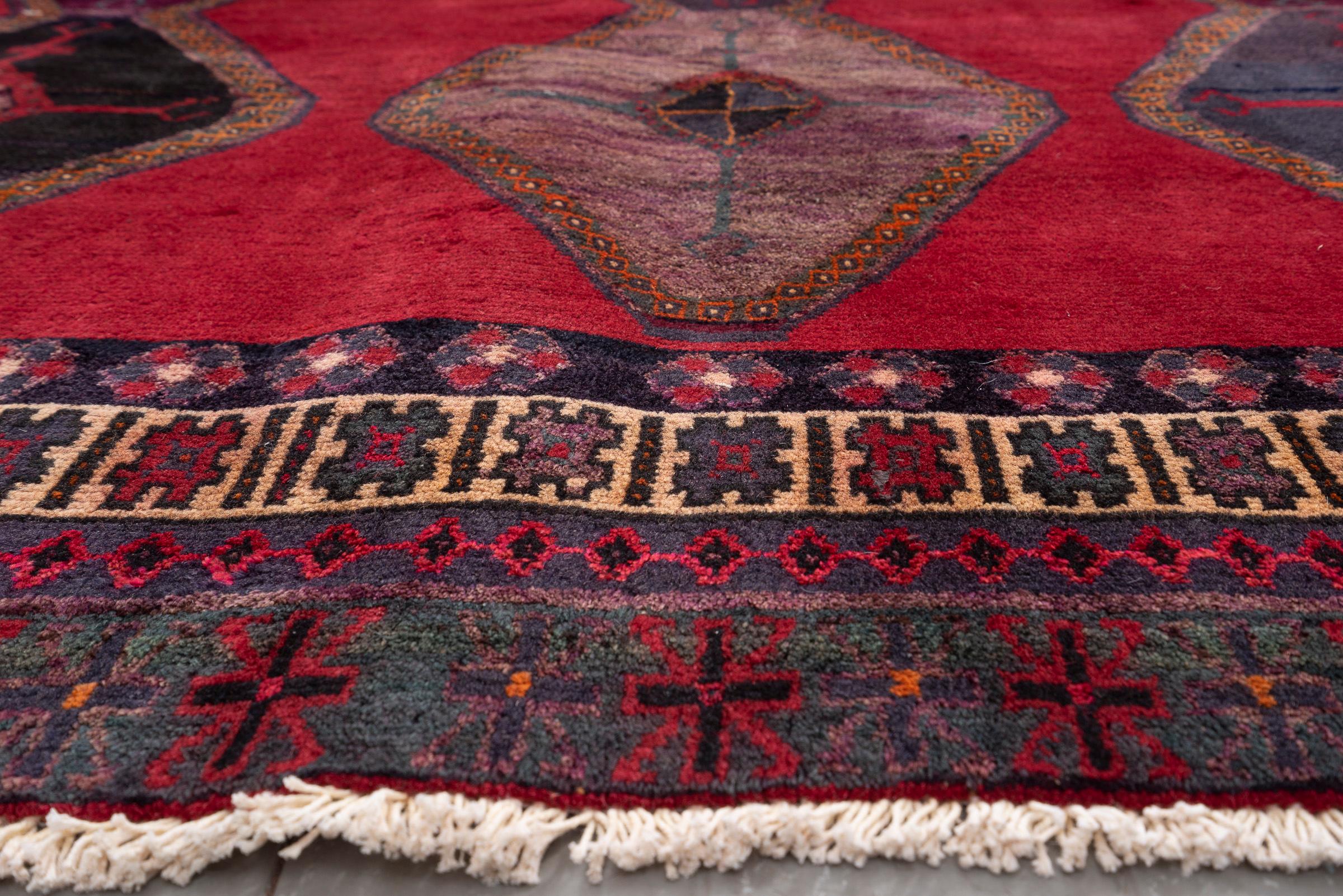 Vintage Dehaj Diamonds Persian Rug