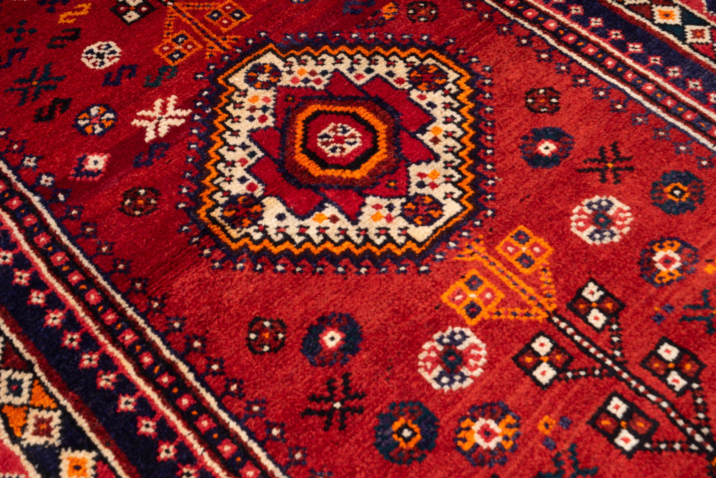 Vintage Unused Qashqai Ronas Persian Rug