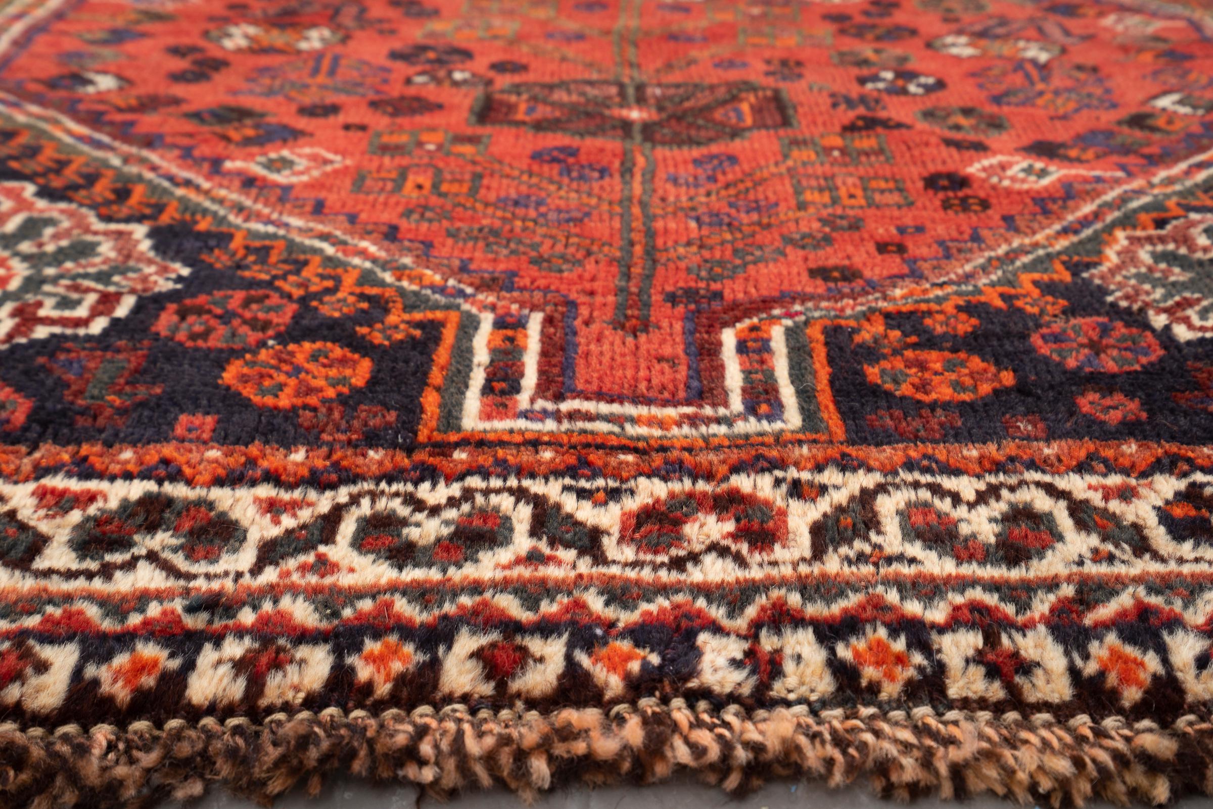 Antique Qashqai Single Toranj Persian Rug