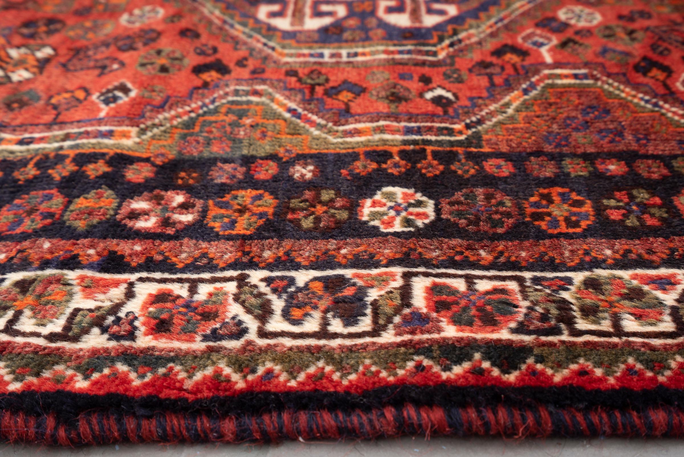 Antique Qashqai Single Toranj Persian Rug