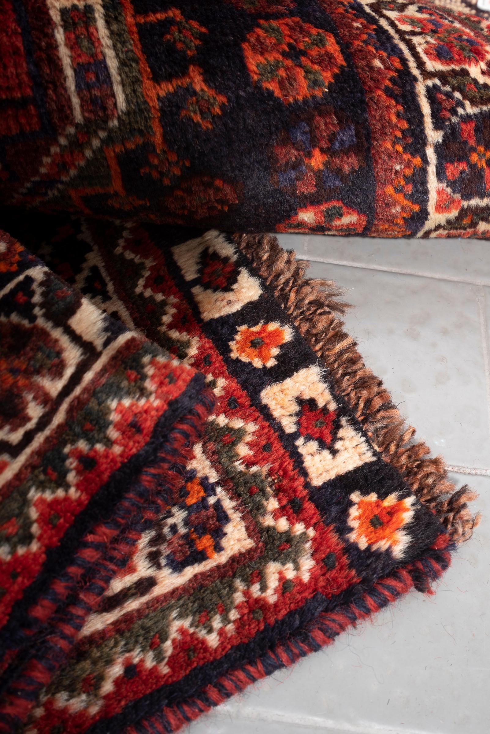 Antique Qashqai Single Toranj Persian Rug