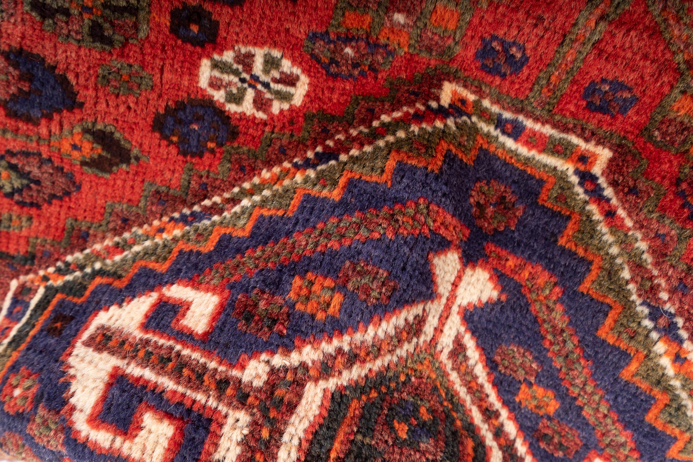 Antique Qashqai Single Toranj Persian Rug