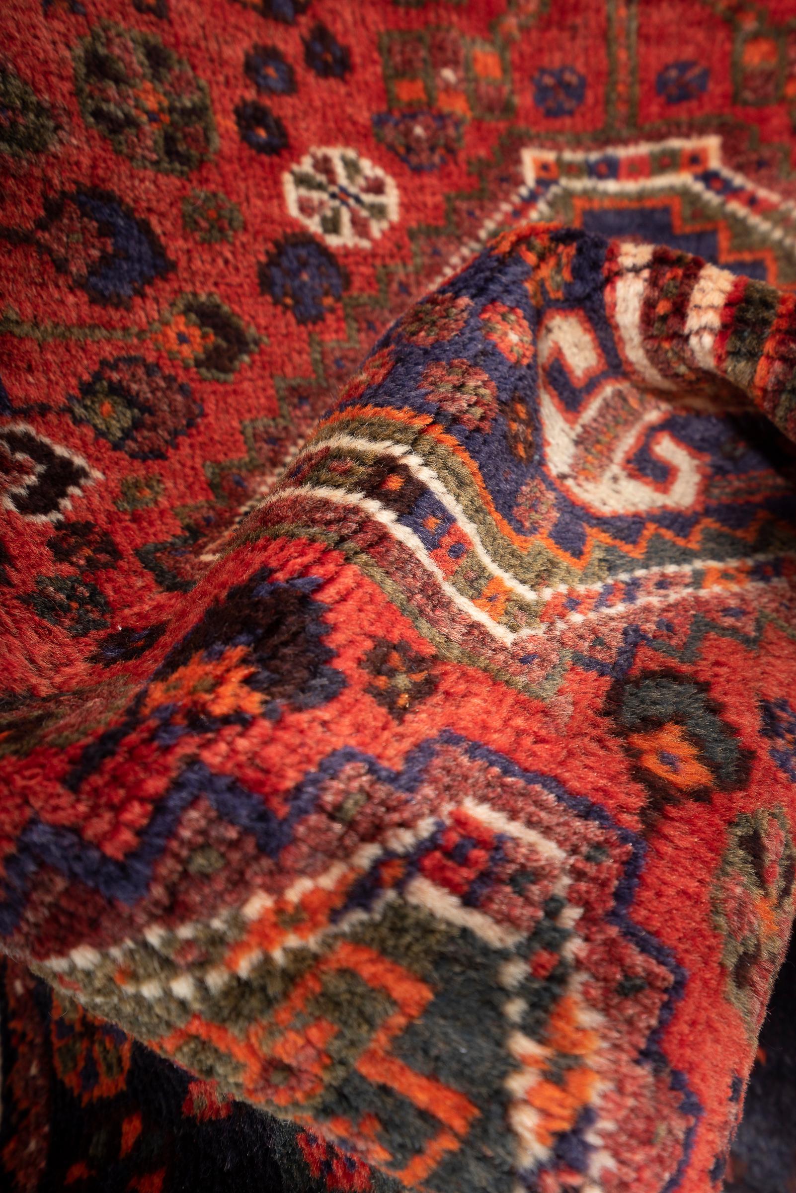 Antique Qashqai Single Toranj Persian Rug