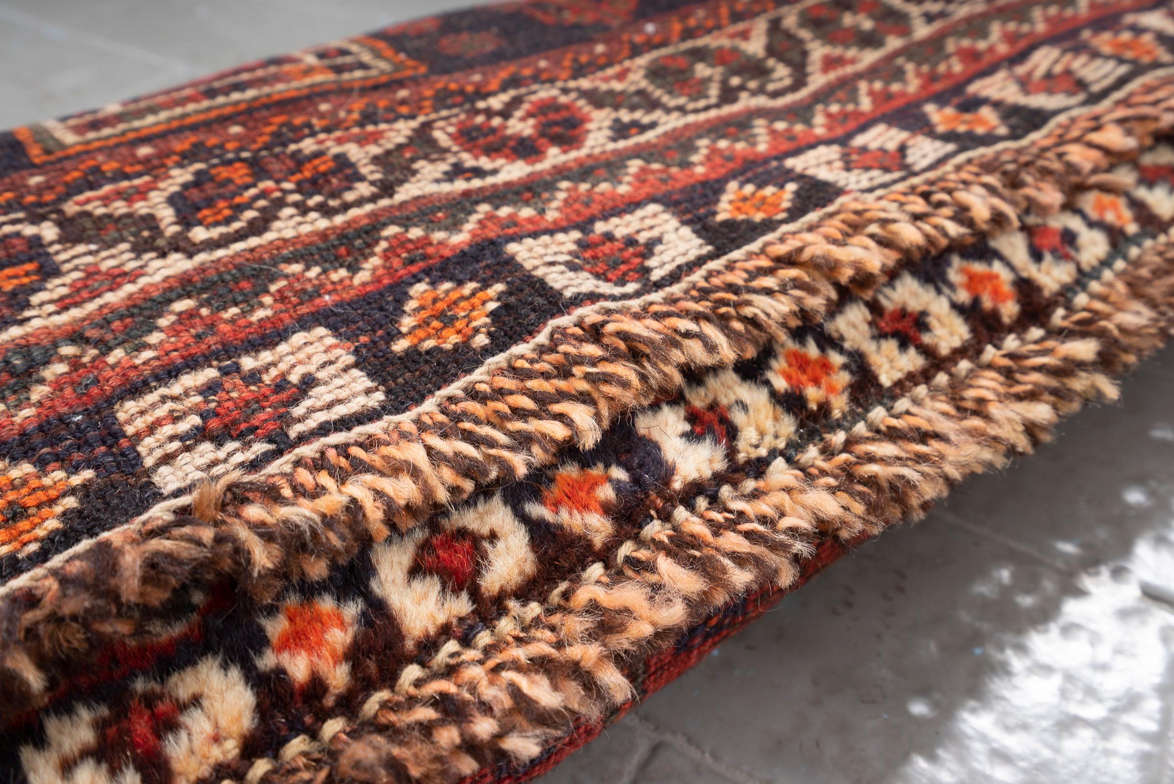 Antique Qashqai Single Toranj Persian Rug