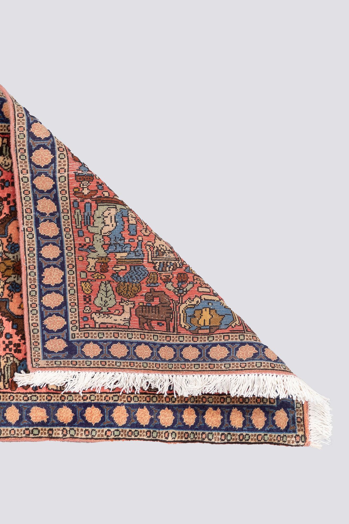 Vintage Ardabil Silk & Lamb's wool Persian Rug 2