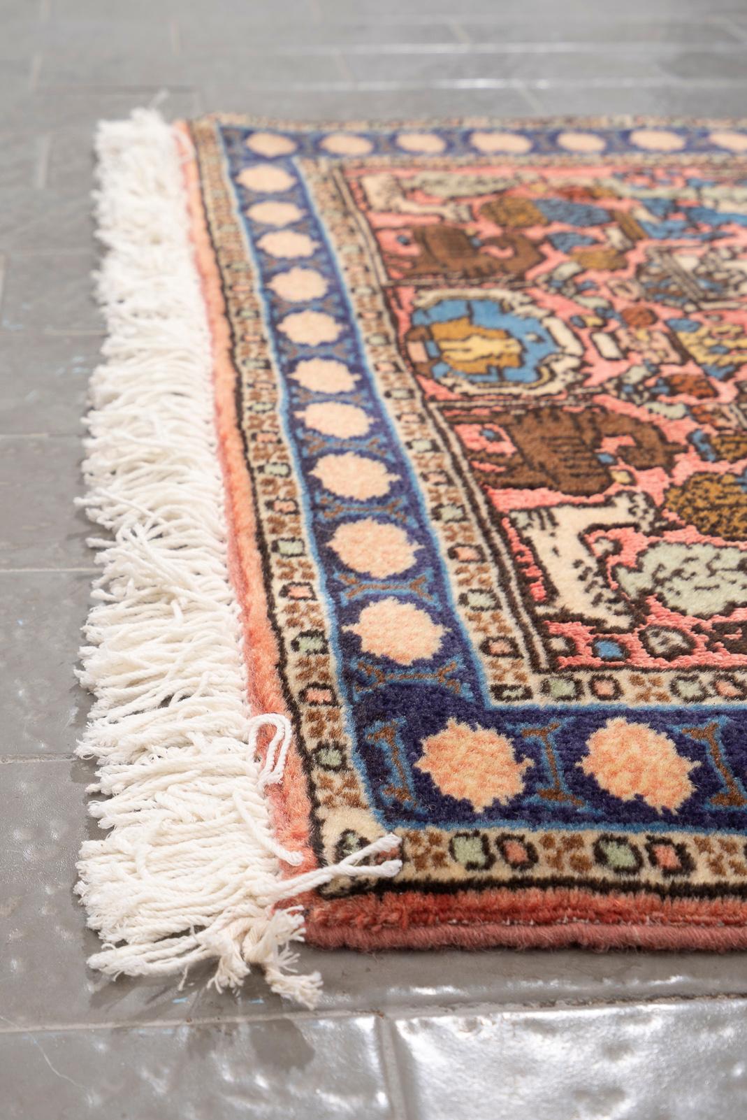 Vintage Ardabil Silk & Lamb's wool Persian Rug 2