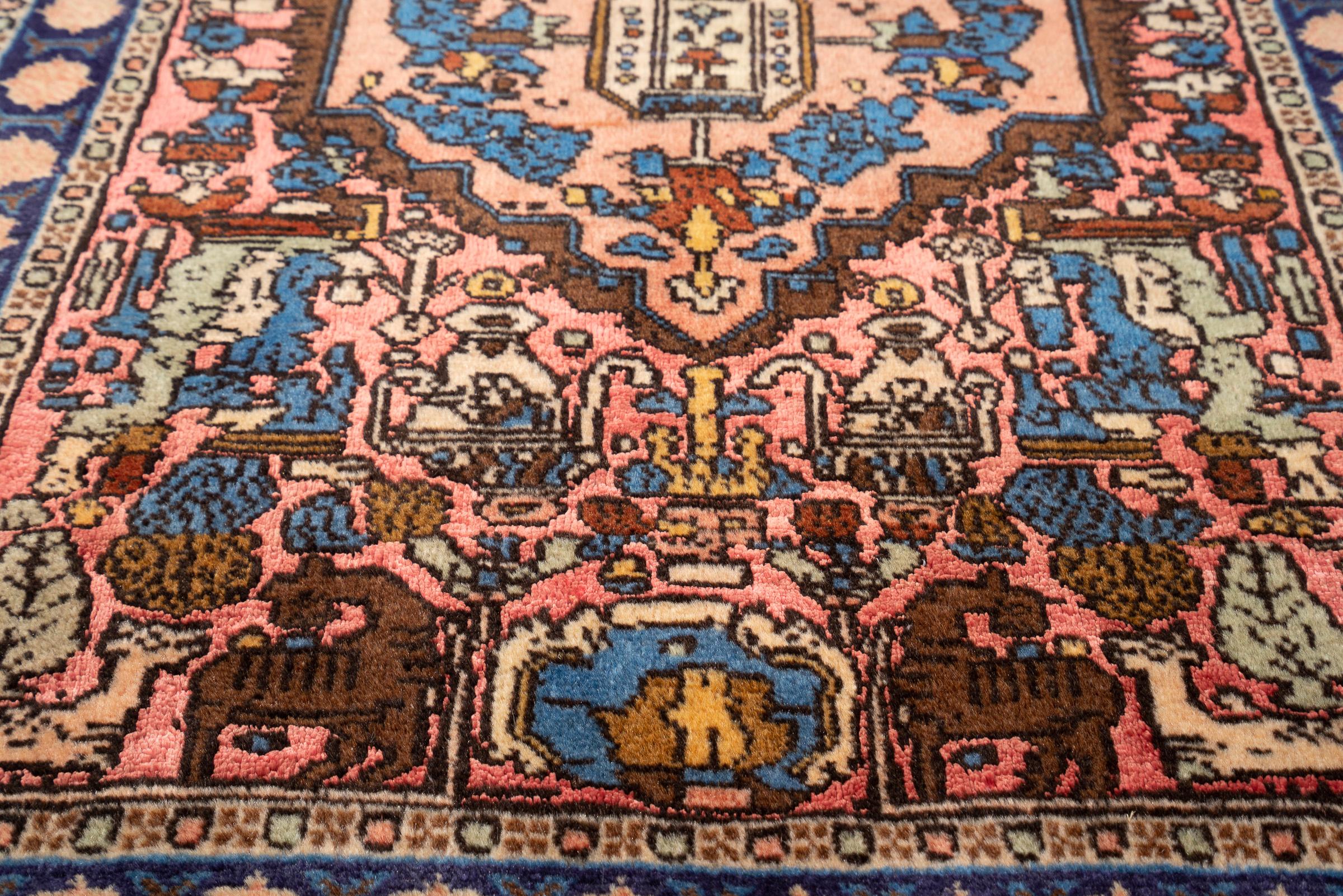 Vintage Ardabil Silk & Lamb's wool Persian Rug 2